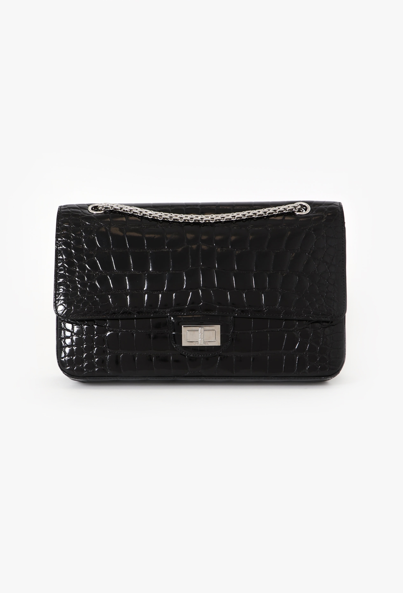 Black Alligator 2.55 Jumbo Flap Bag | Authentic & Vintage | ReSee