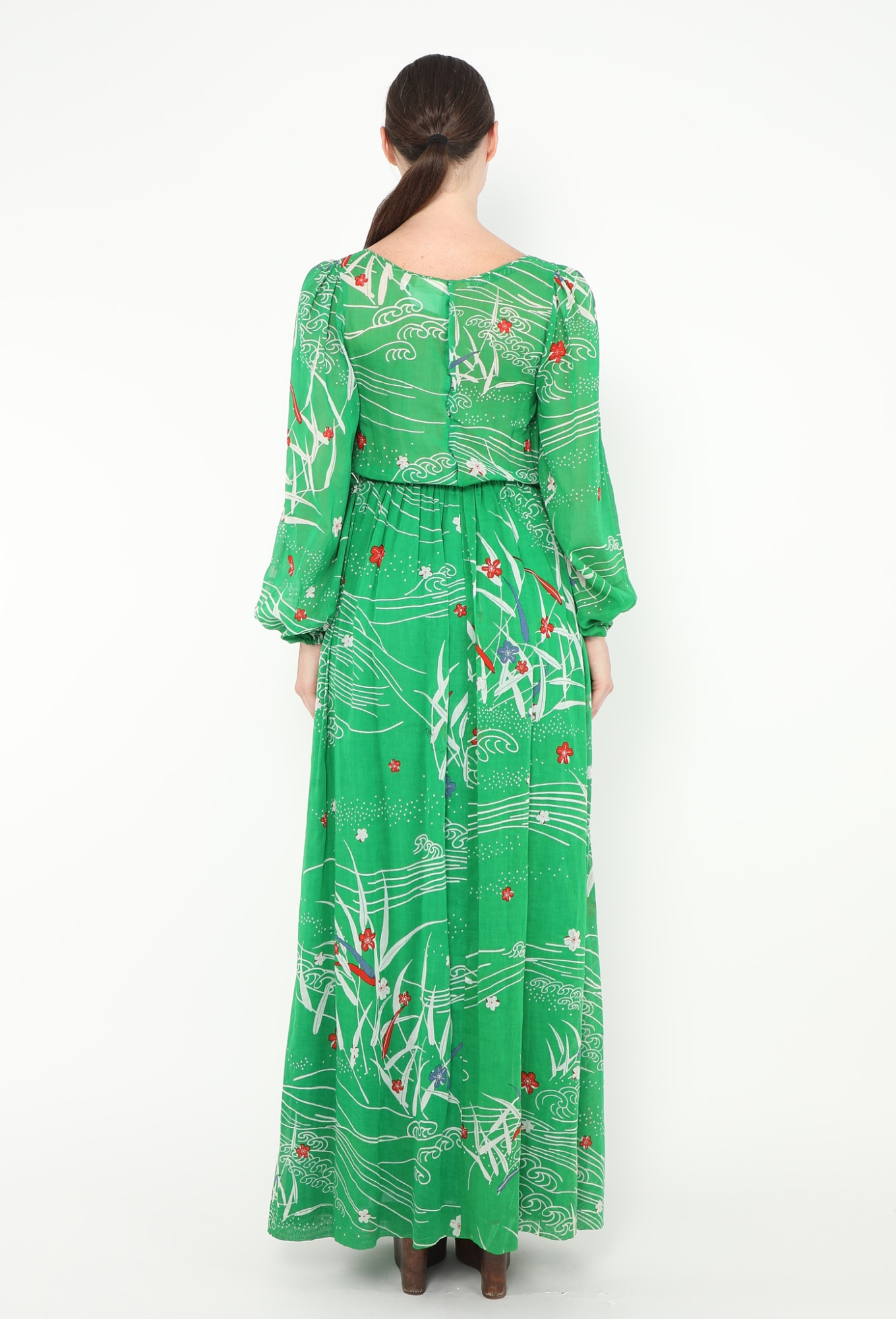 Hanae Mori '80s Cotton Maxi Dress - Exquisite Vintage | ReSee Hanae Mori '80s Cotton Maxi Dress - Exquisite Vintage | ReSee