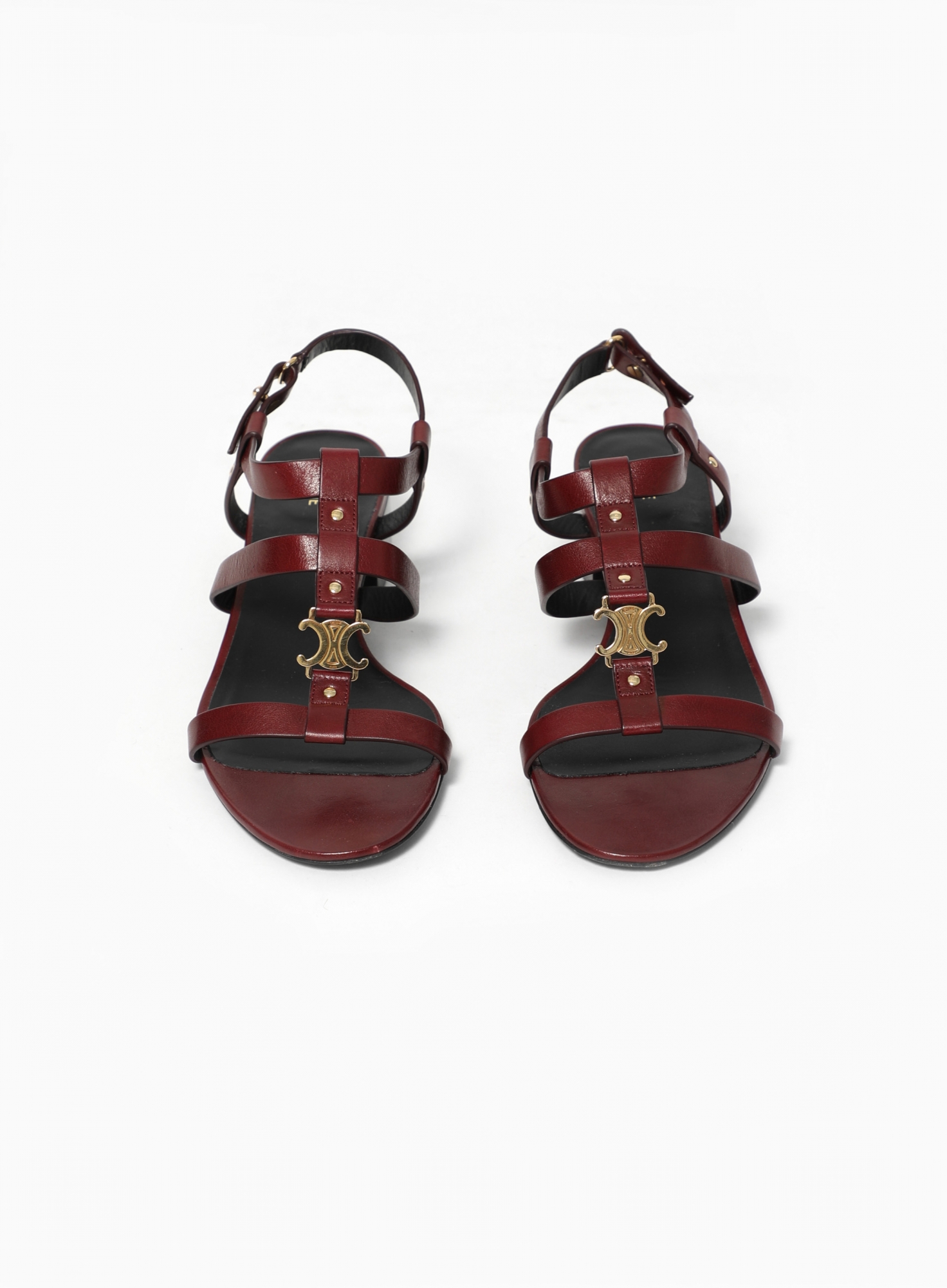 2023 Leather Triomphe Sandals Burgundy red - Céline | ReSee
