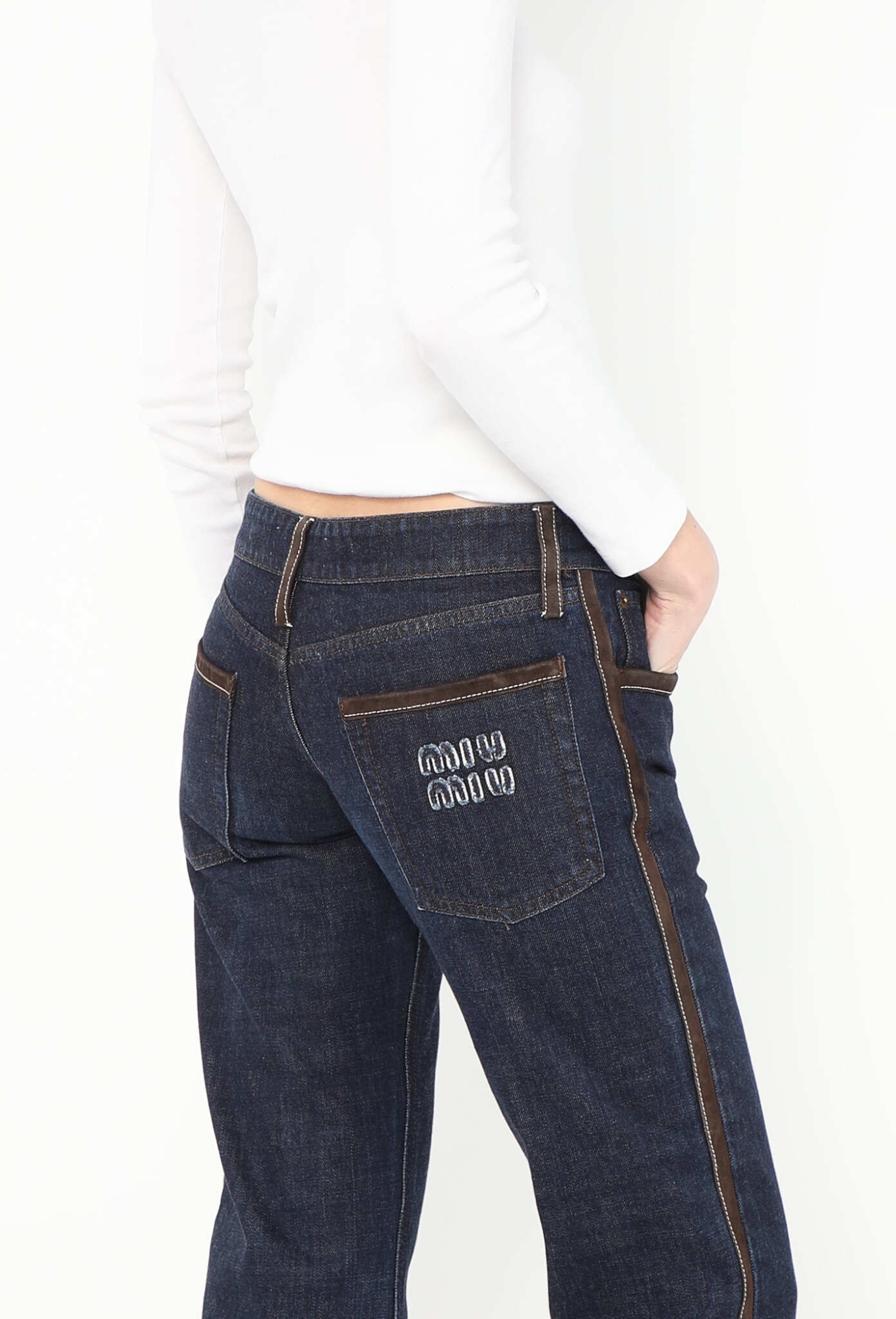 S/S 2024 Suede Trim Jeans - Miu Miu | ReSee