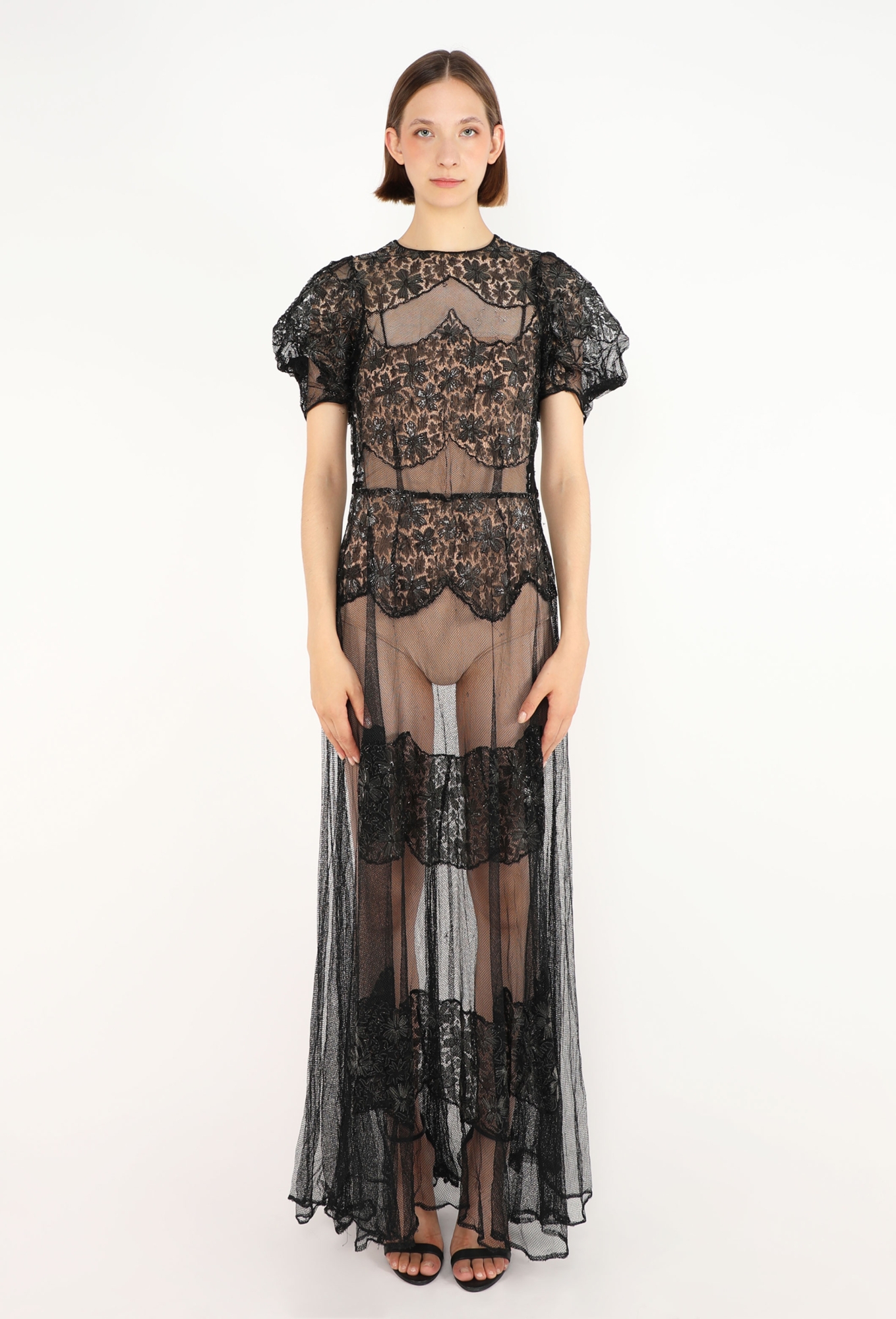 Antique Silver Lamé Lace Gown, 1930s - Exquisite Vintage | ReSee