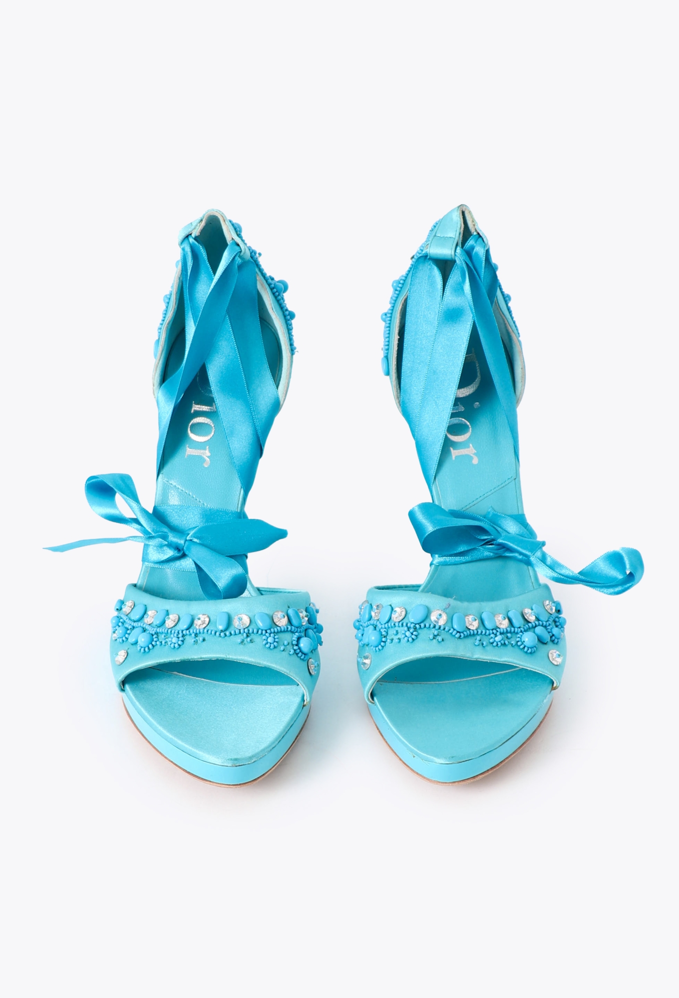 Early 2000s Embellished Ribbon Sandals - Dior | Authentic