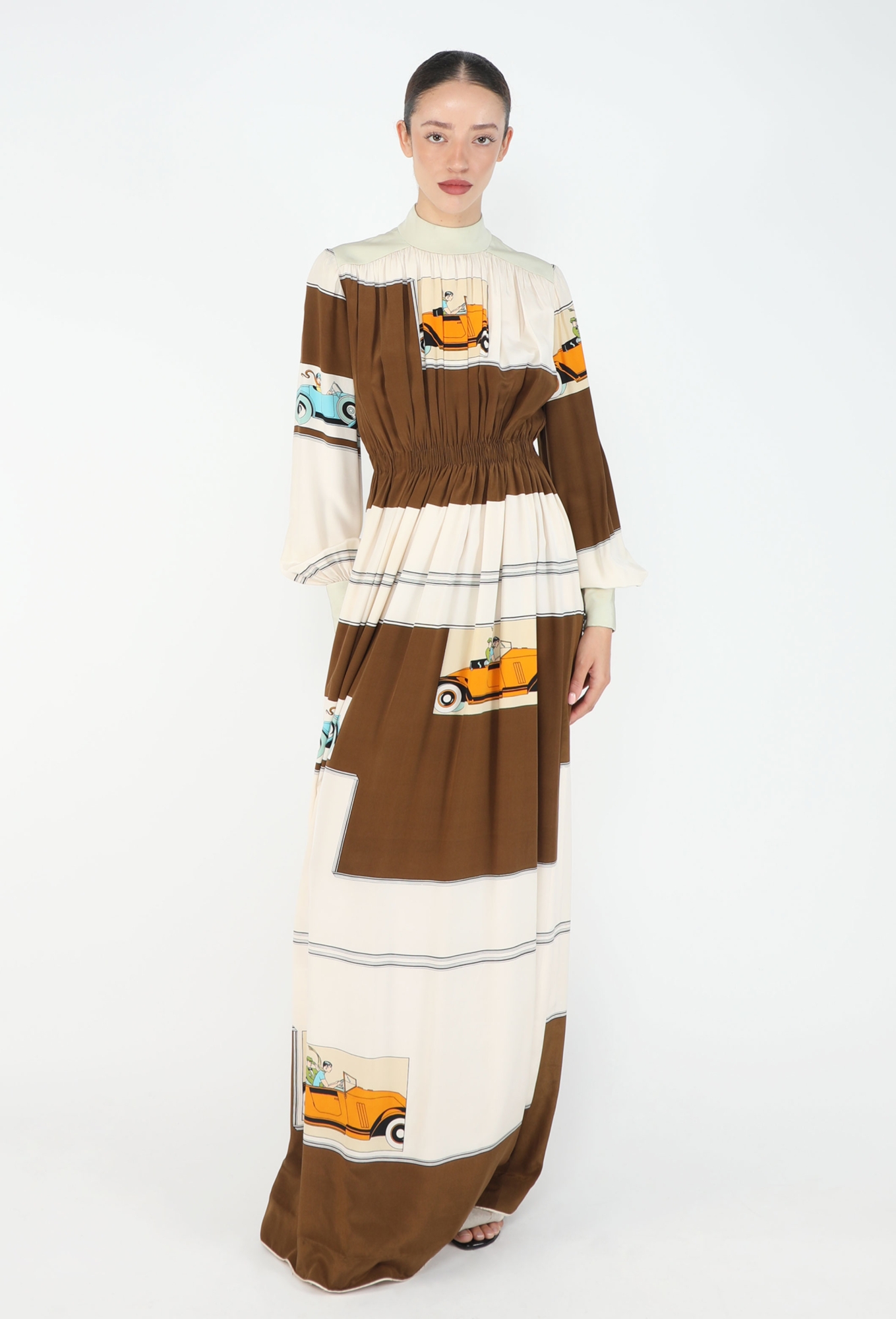 70s Retro Pleated Silk Dress - Exquisite Vintage | ReSee 70s Retro Pleated Silk Dress - Exquisite Vintage | ReSee