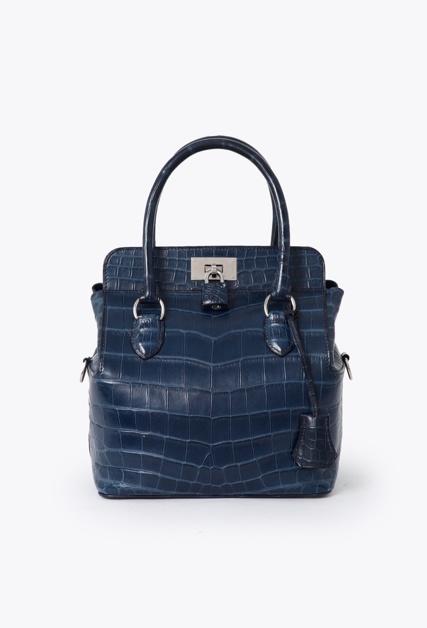 Matte Bleu Saphir Niloticus Crocodile Toolbox 20 Bag - Hermès
