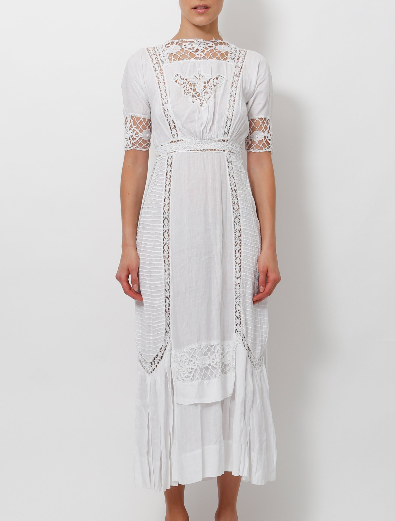 embroidered anglaise dress Cotton Broderie Anglaise Dress in White | Womenswear
