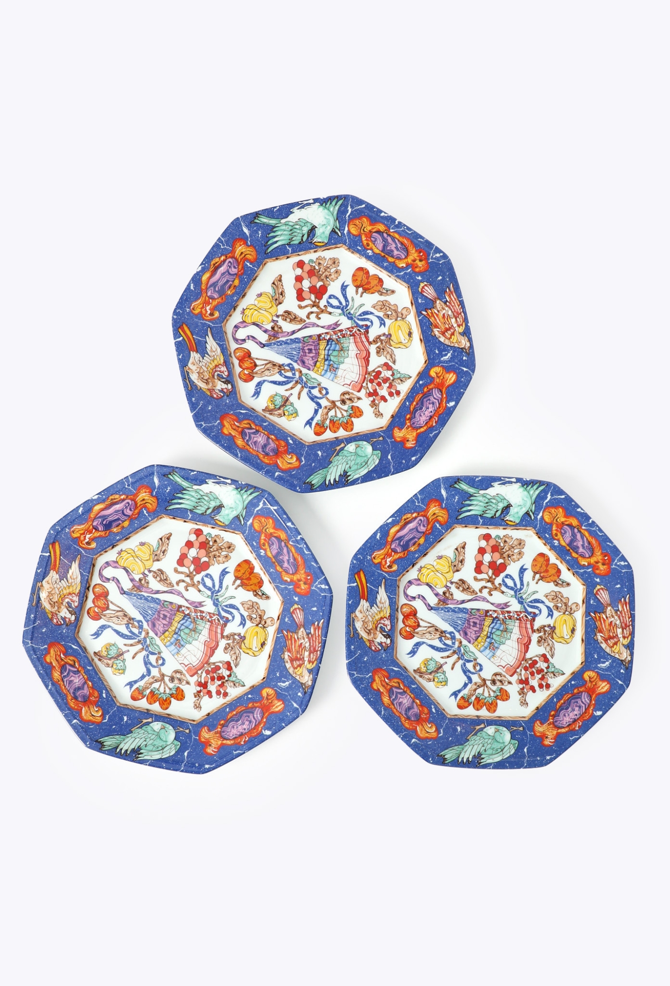 Vintage 'Pierres d'Orient et d'Occident' 3-piece Plate Set Vintage 'Pierres d'Orient et d'Occident' 3-piece Plate Set
