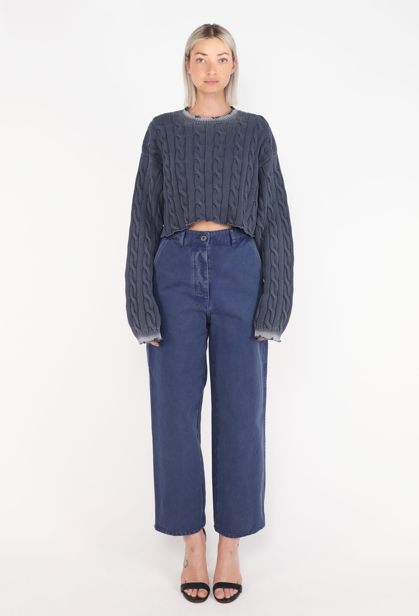 Cropped Cable-Knit Sweater, S/S 2022 - Miu Miu | ReSee