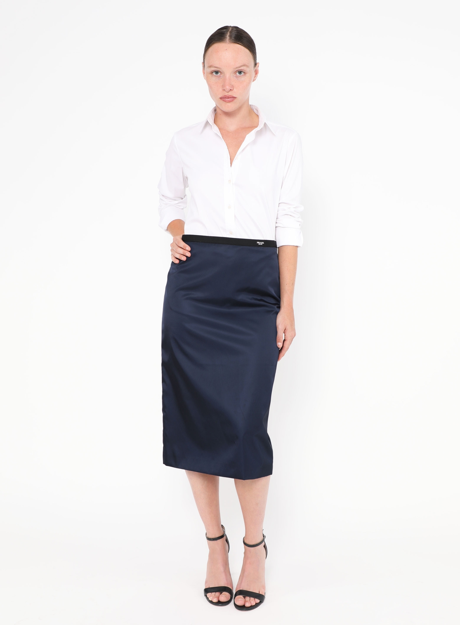 2022 Nylon Logo Embossed Skirt | Authentic & Vintage | ReSee