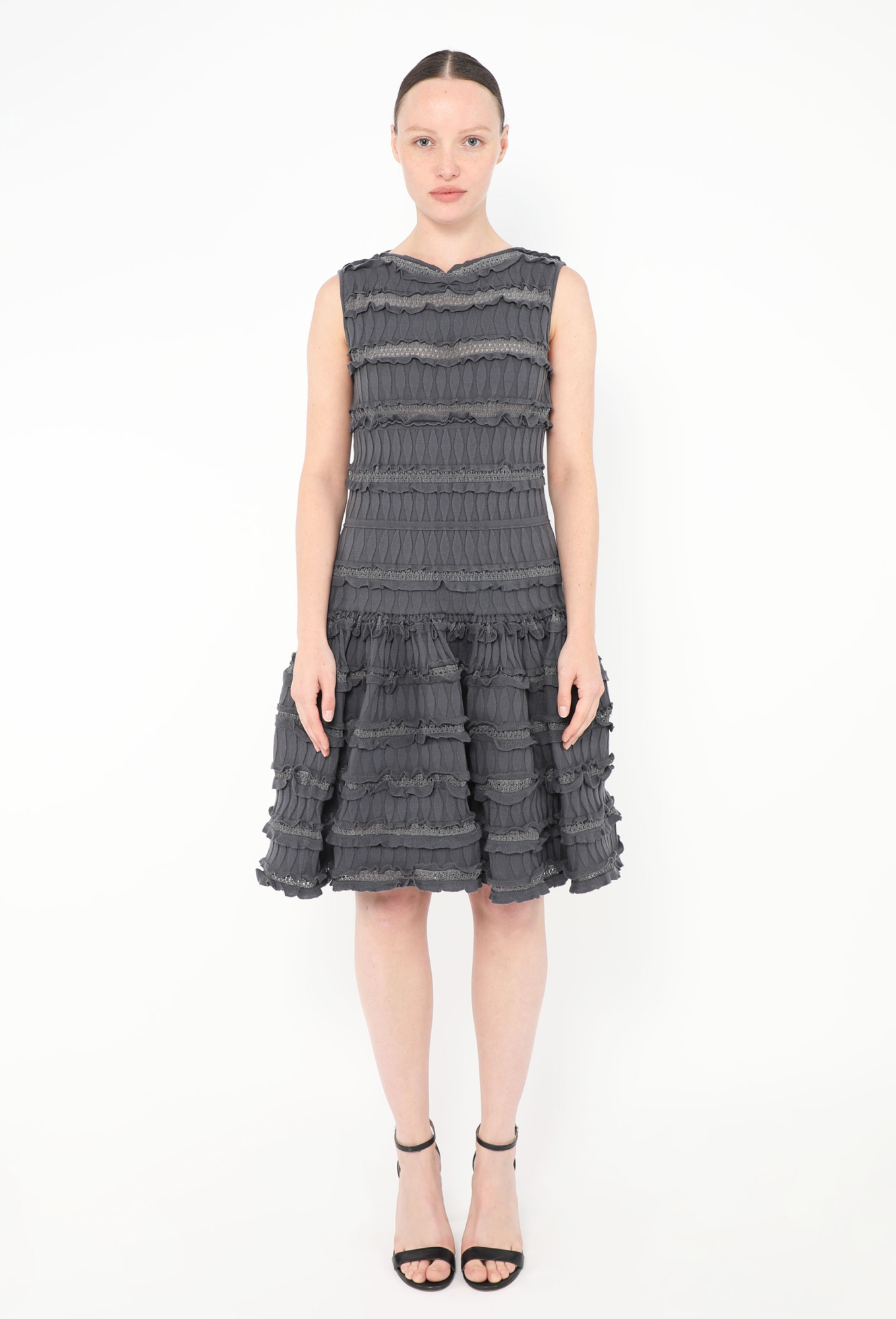 vintage alaia dress Alaa C. 1993 Semi-sheer Knit Bodycon Alaia label 90s Vintage Alaia Grey Bodycon