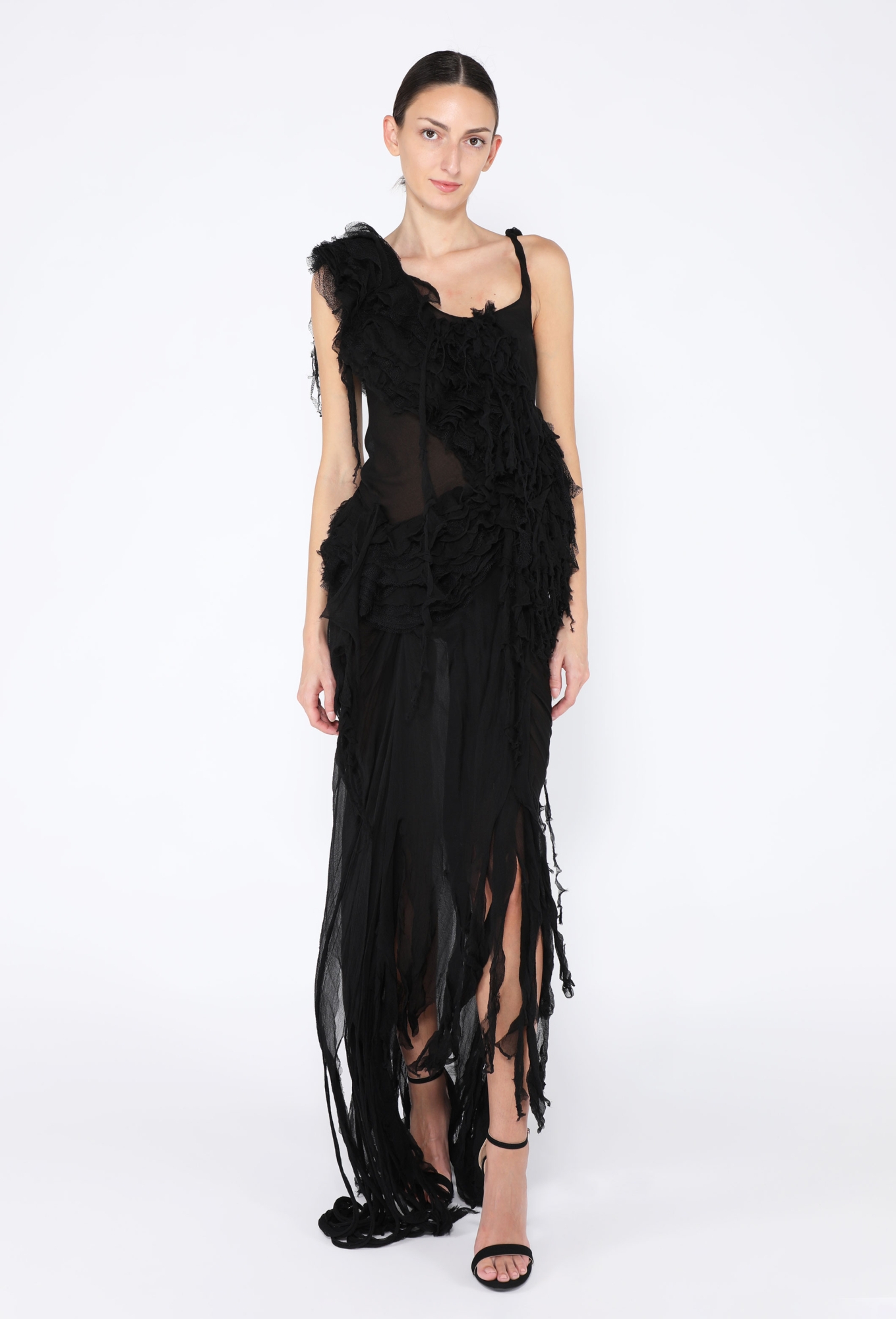 ICONIC S/S 2003 'Irere' Chiffon Oyster Dress - Alexander McQueen