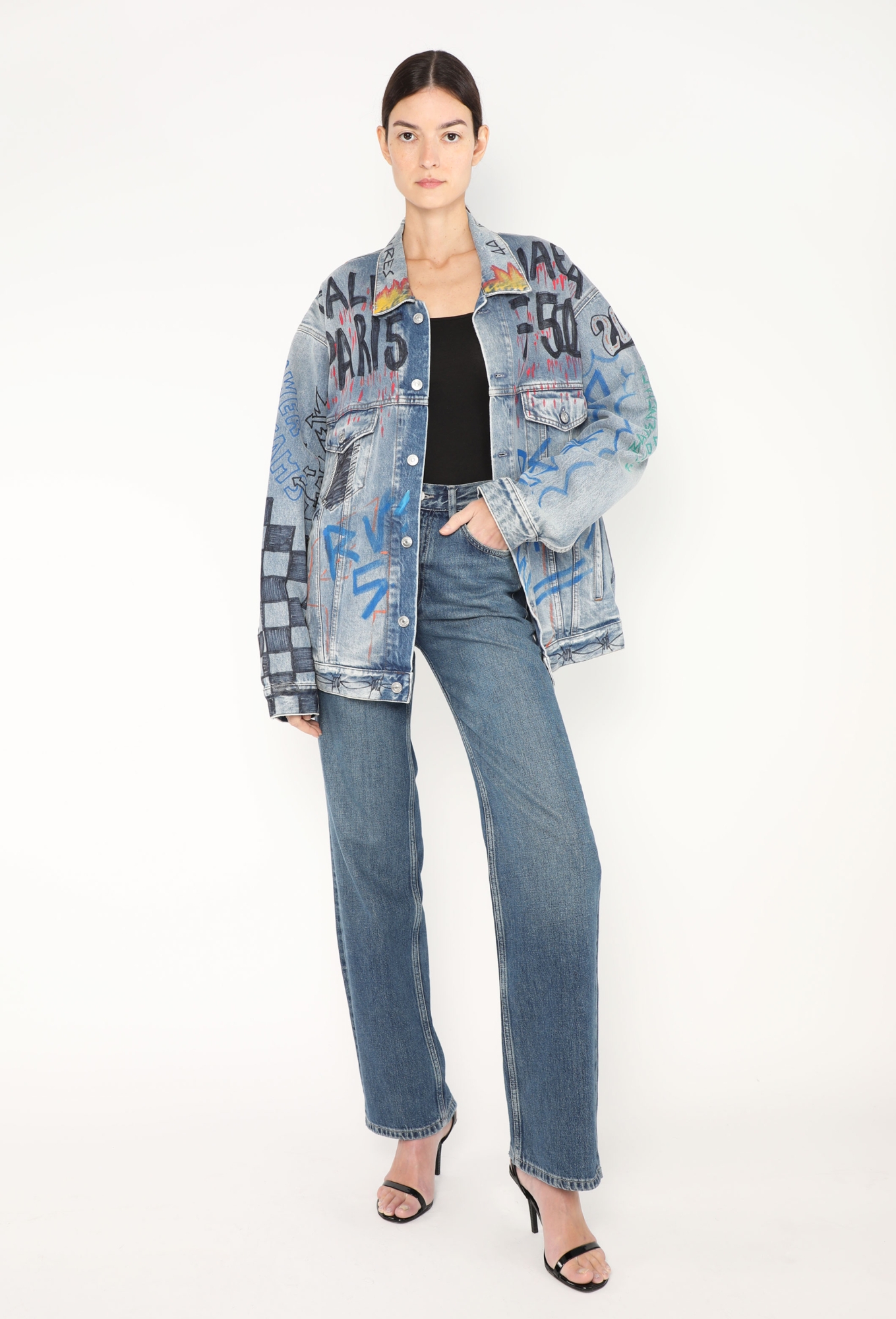 BALENCIAGA グラフィティデニムジャケット2018 2018 Hand-Painted Denim Jacket | Authentic & Vintage | ReSee