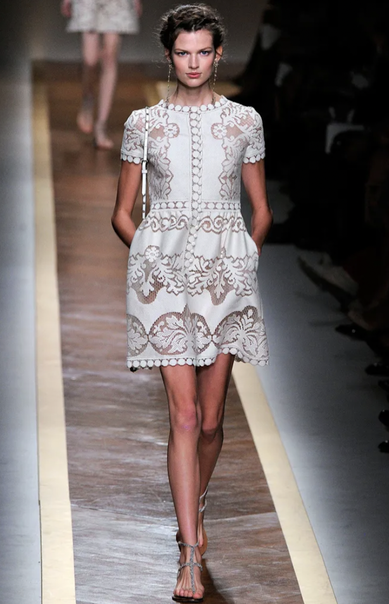 valentino crochet dress Valentino Crochet Dress Nude