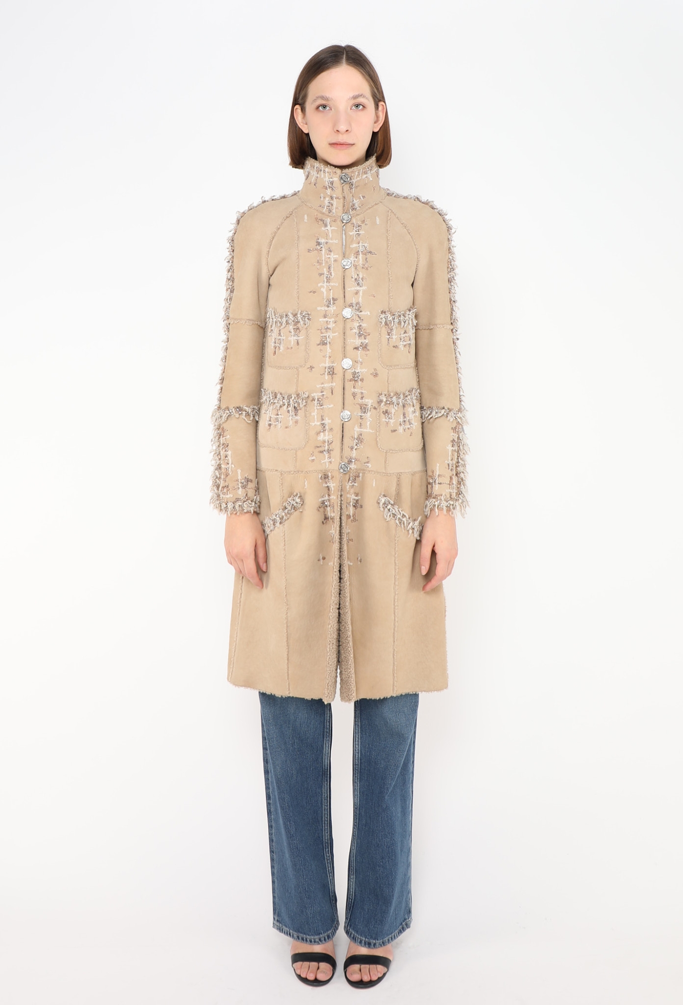 COLLECTOR F/W 2005 Embellished Shearling Coat - Chanel | ReSee