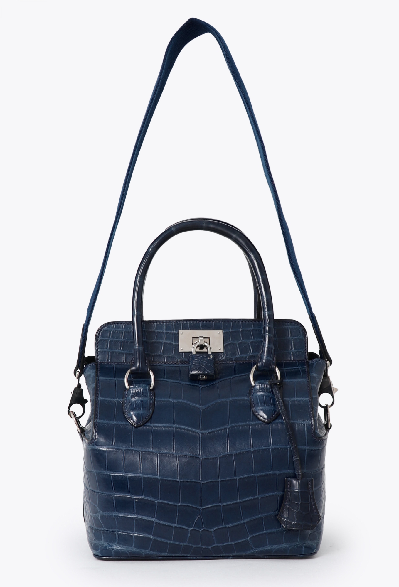 Matte Bleu Saphir Niloticus Crocodile Toolbox 20 Bag - Hermès