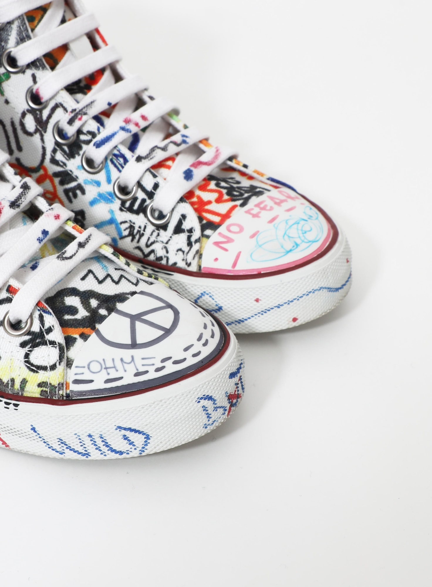 F/W 2018 Graffiti High-Top Canvas Sneakers | Authentic & Vintage