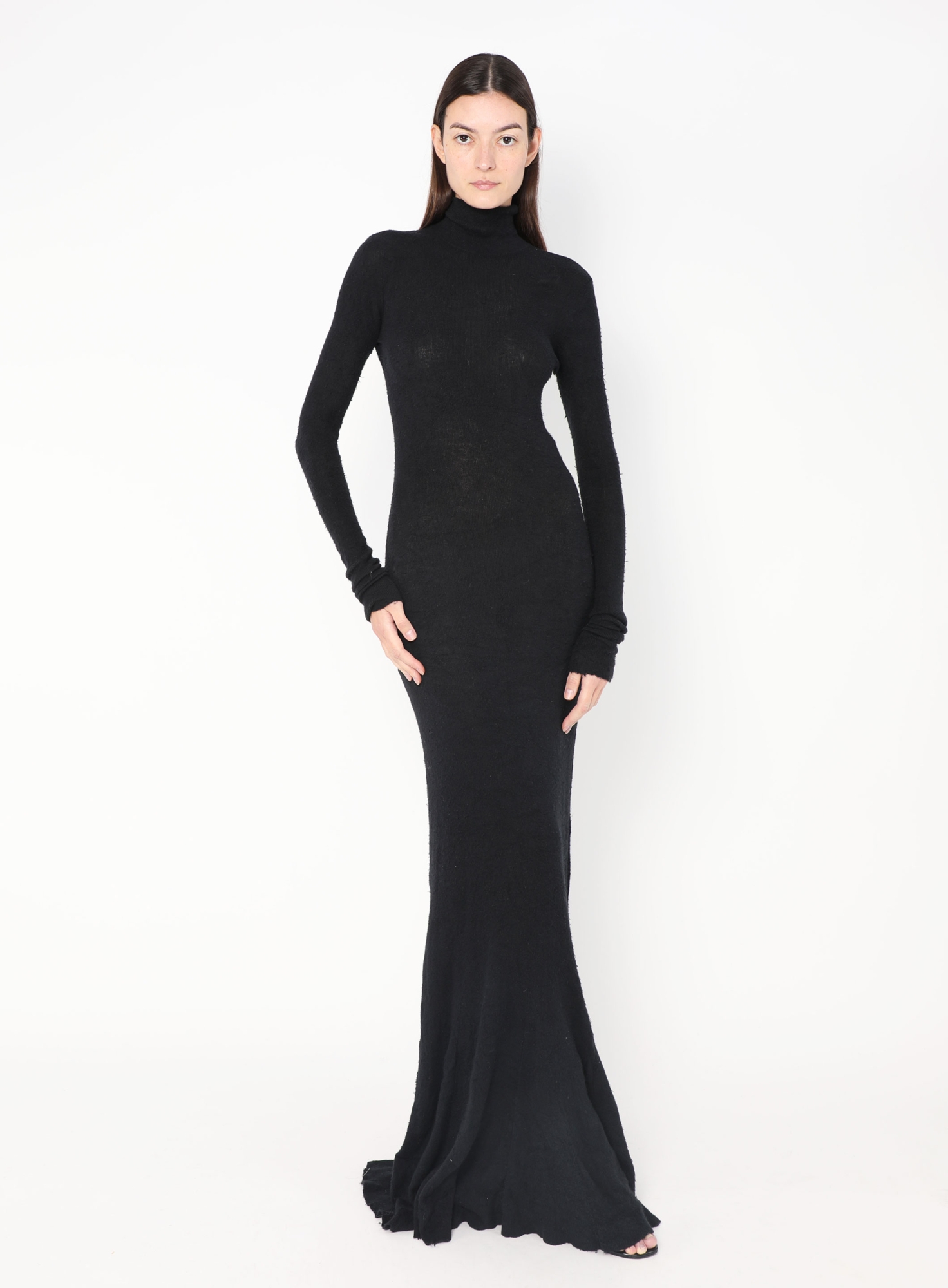 square neck knit dress Latte Square Neck Knit Slit Dress main image 0