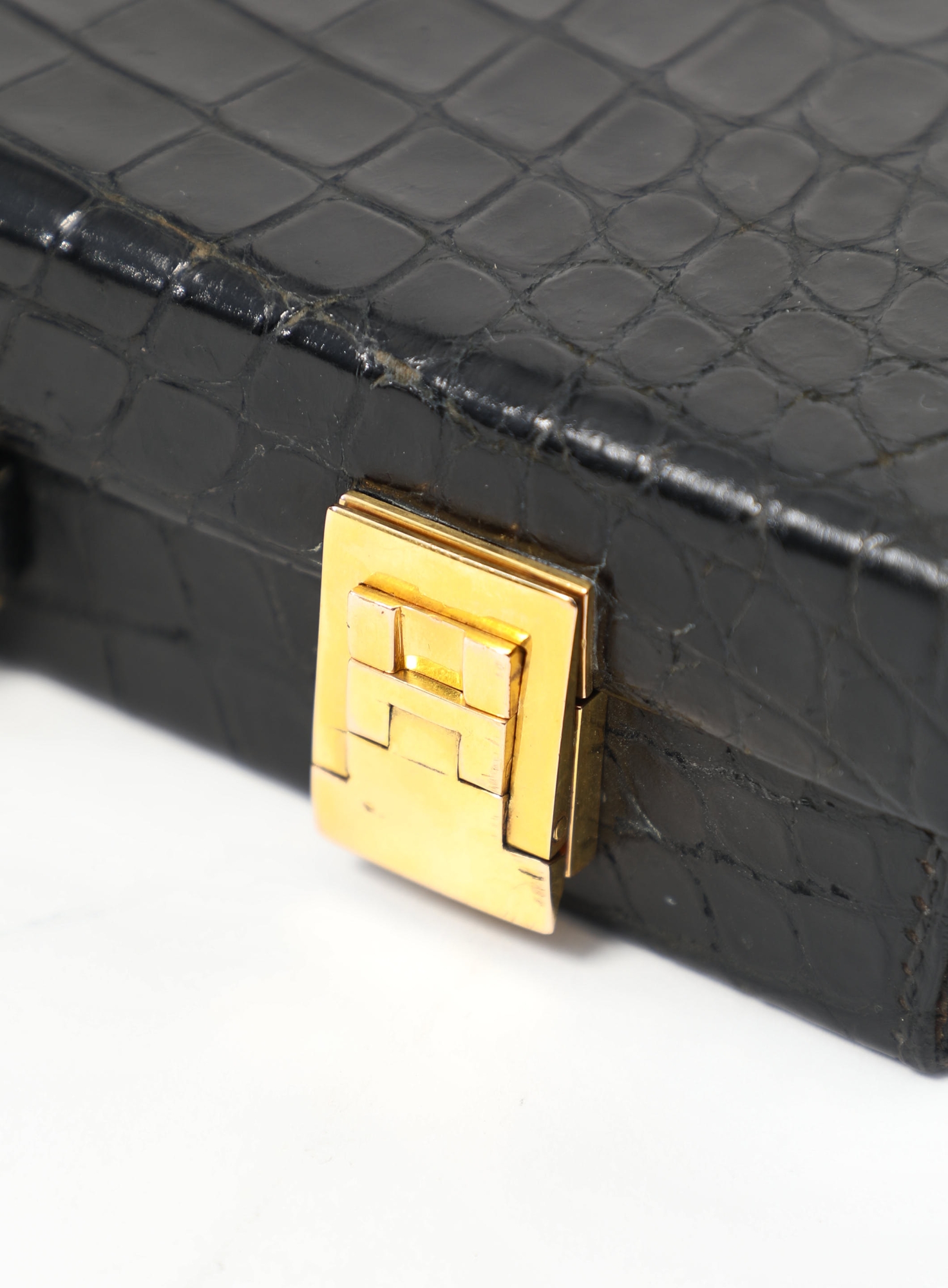 Rare '50s Trousse de Toilette Porosus Noir | Authentique & Vintage