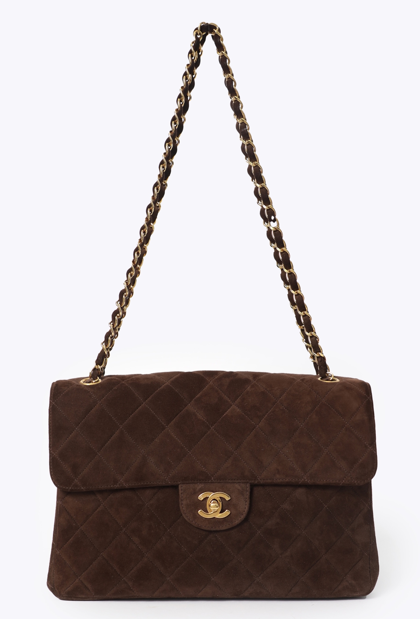 Rare '90s Suede Jumbo Classic Double Sided Flap Bag - Chanel | ReSee