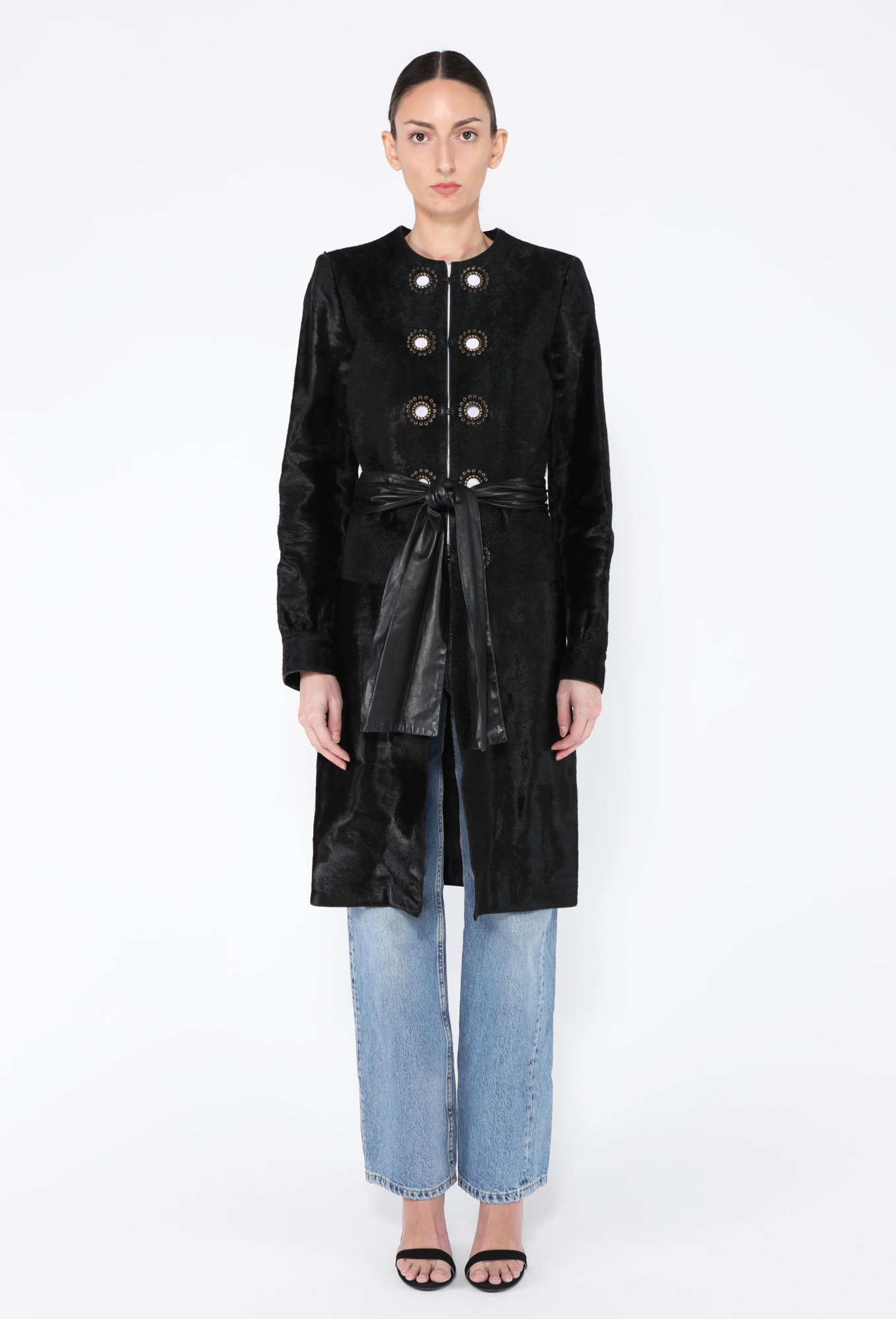 Early 2000s Tom Ford Pony Hair Belted Coat - Saint Laurent | ReSee