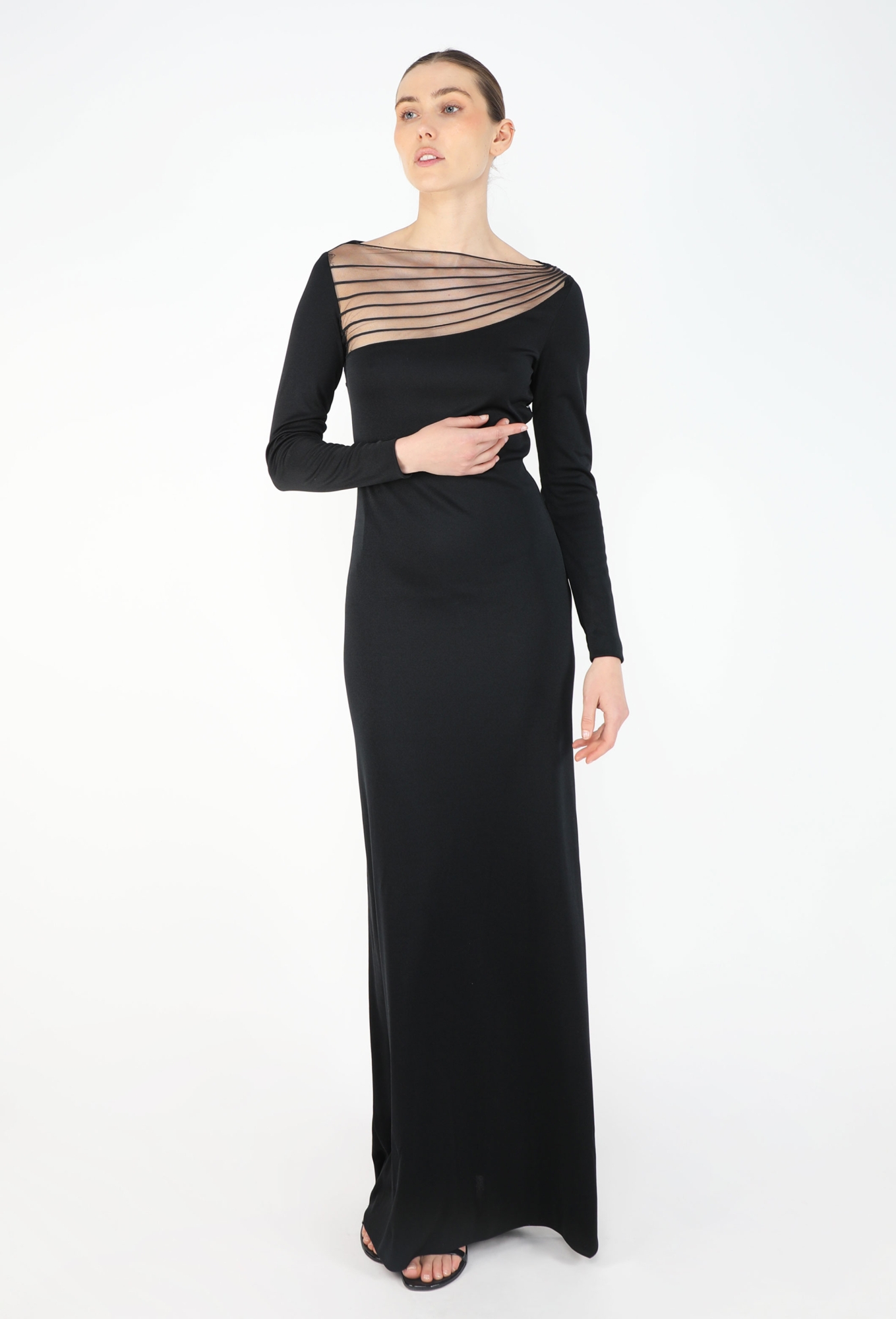 strapless open back dress Off the Shoulder Aqua Sheath Maxi Dress with Open Back – FancyVestido main image 1