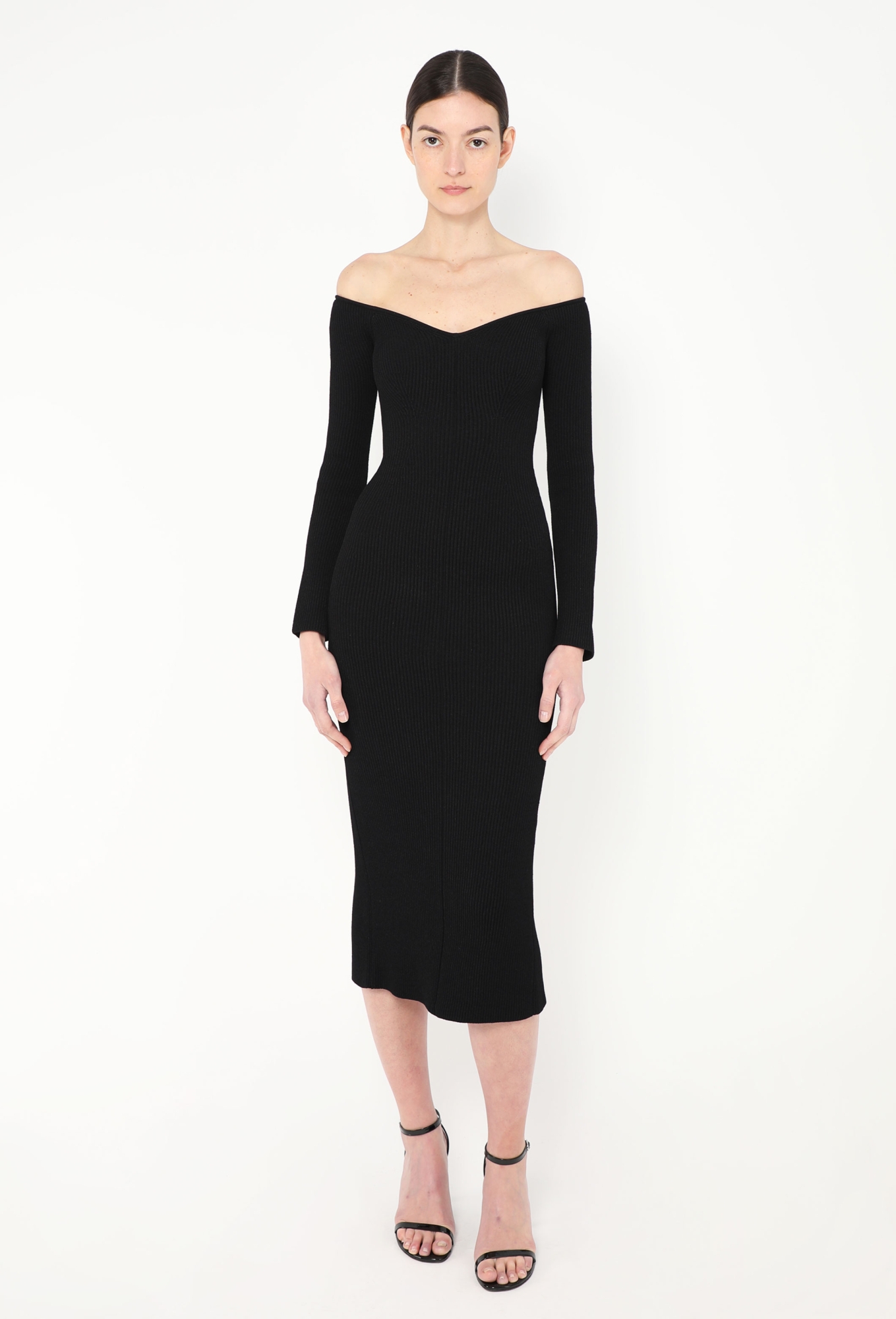 long black dress with wide sleeves Black Maxi Dress With Belt