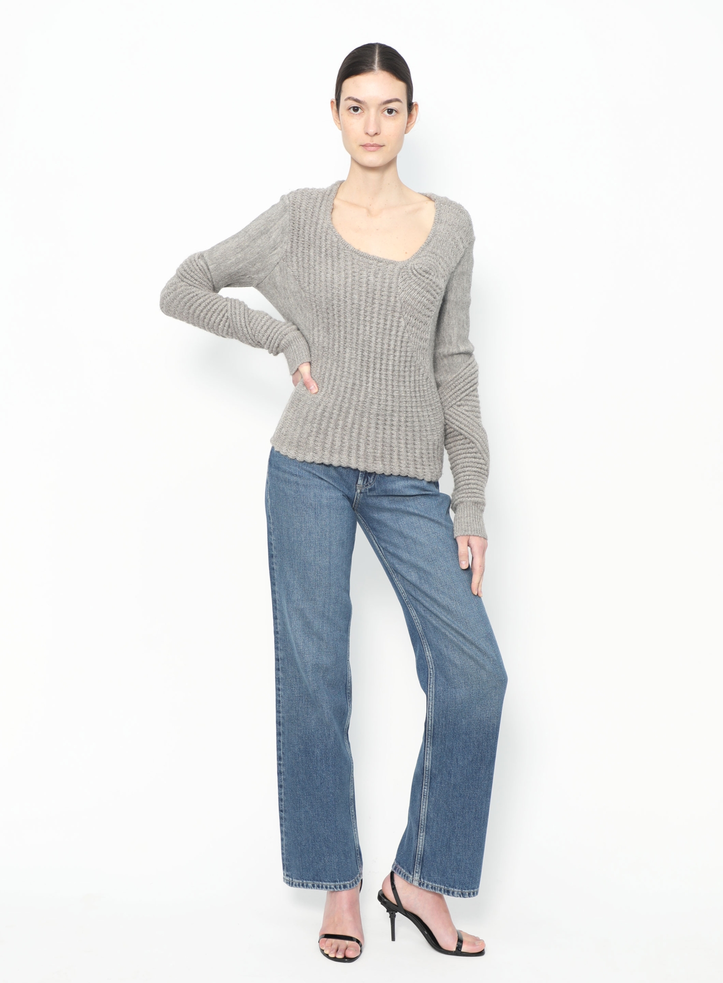 F/W 2004 Ribbed Herringbone Sweater | Authentique & Vintage | ReSee