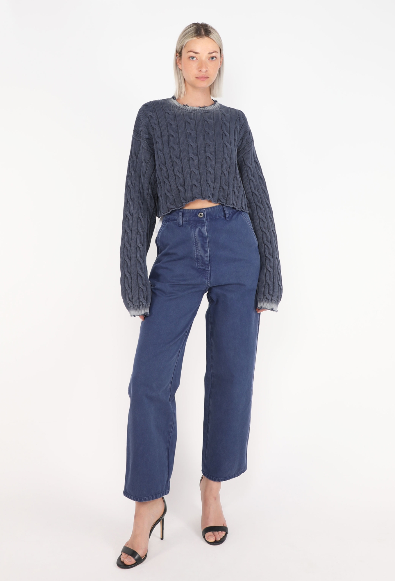 Cropped Cable-Knit Sweater, S/S 2022 - Miu Miu | ReSee