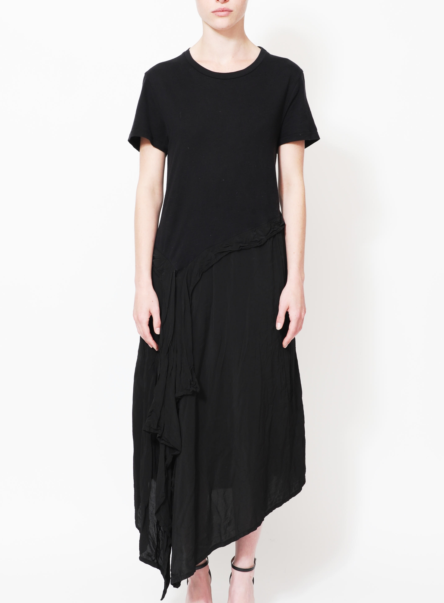 Asymmetrical Silk Hem T-Shirt Dress | Authentic & Vintage | ReSee Asymmetrical Silk Hem T-Shirt Dress | Authentic & Vintage | ReSee