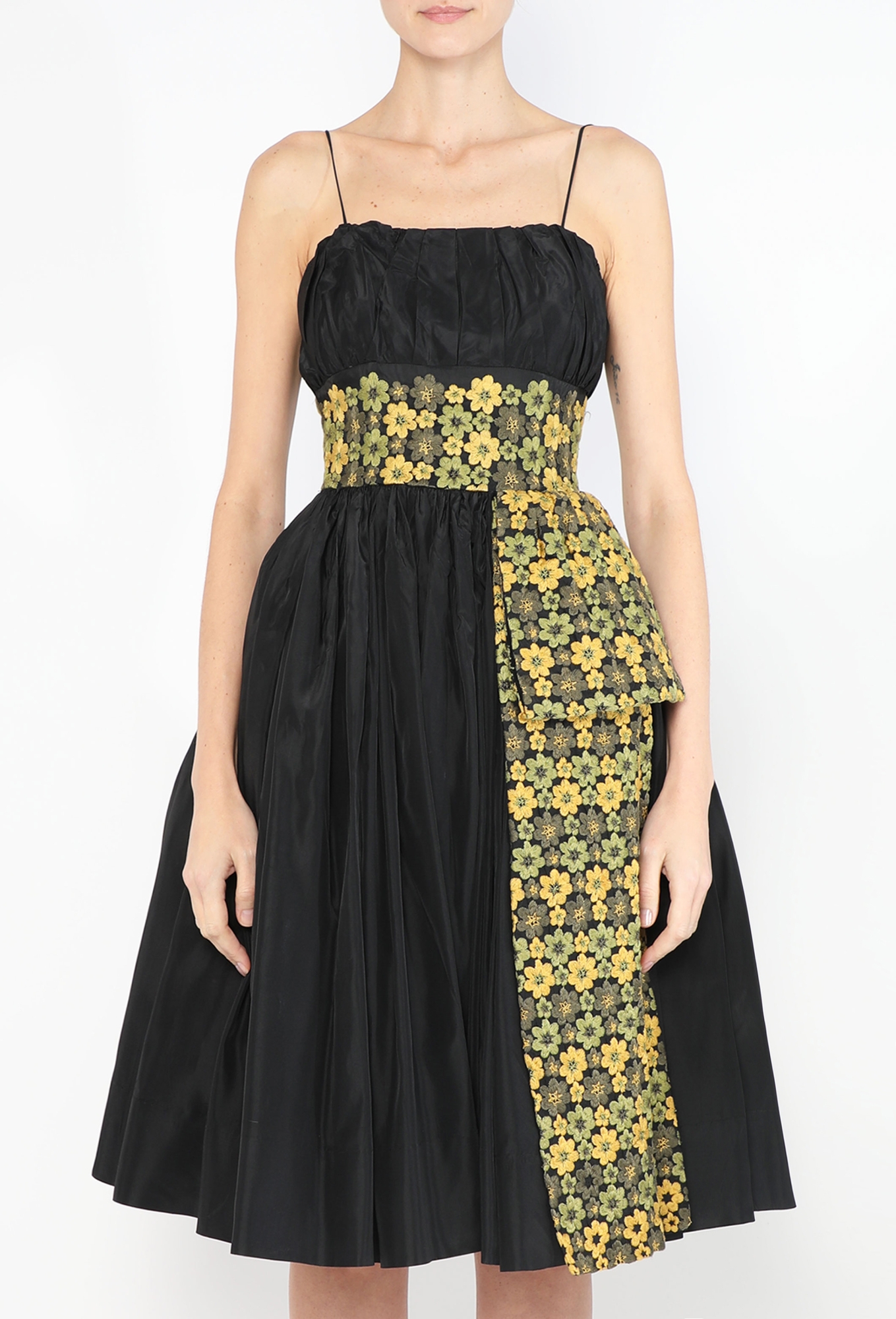 Mitzi Morgan '50s Floral Flared Taffeta Dress | Authentic