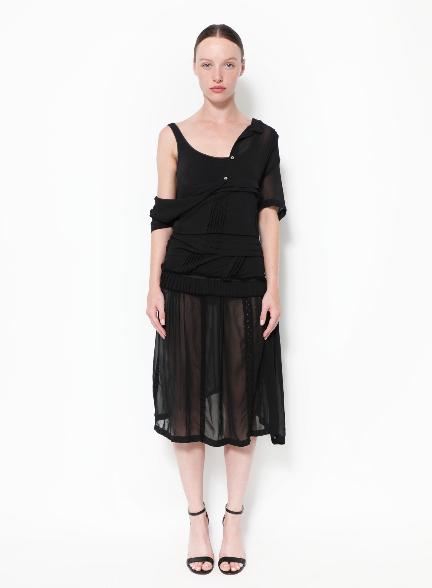 Asymmetrical Pleated Zip Dress | Authentic & Vintage | ReSee