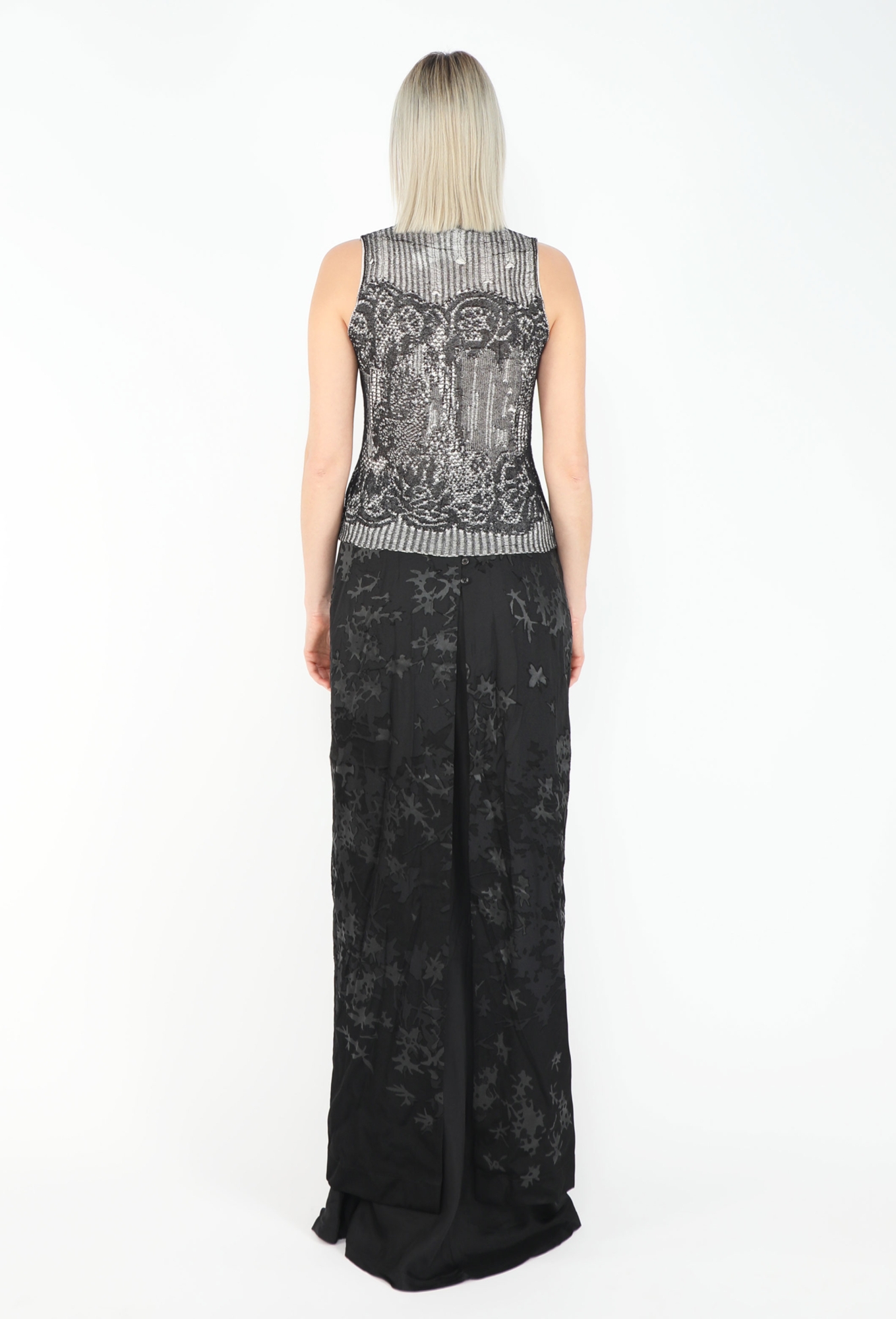 Spring 1999 Distressed Jacquard Ensemble - Dries Van Noten | ReSee
