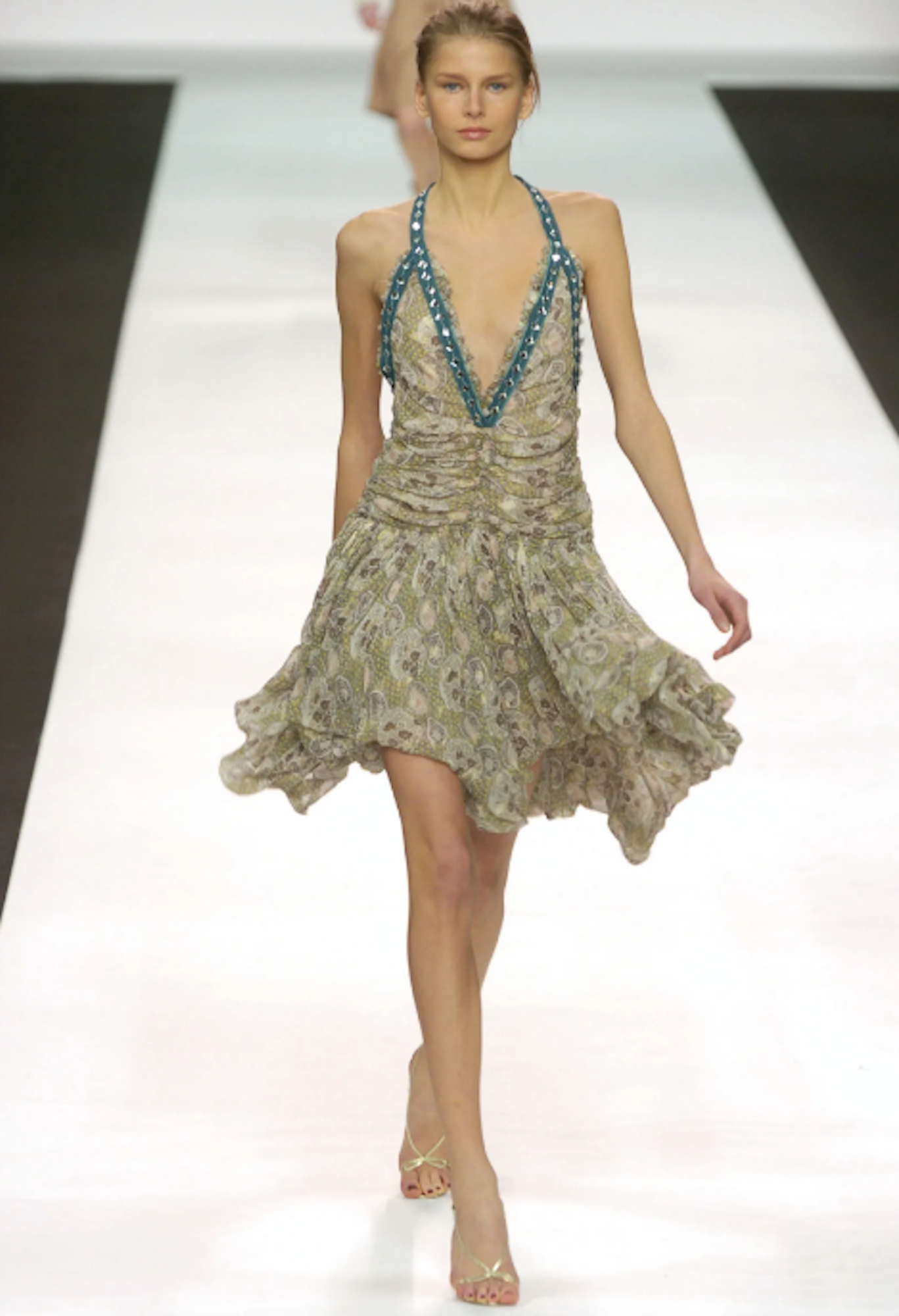 F/W 2004 Pleated Paisley Chiffon Dress - Chlo | Authentic & Vintage | ReSee