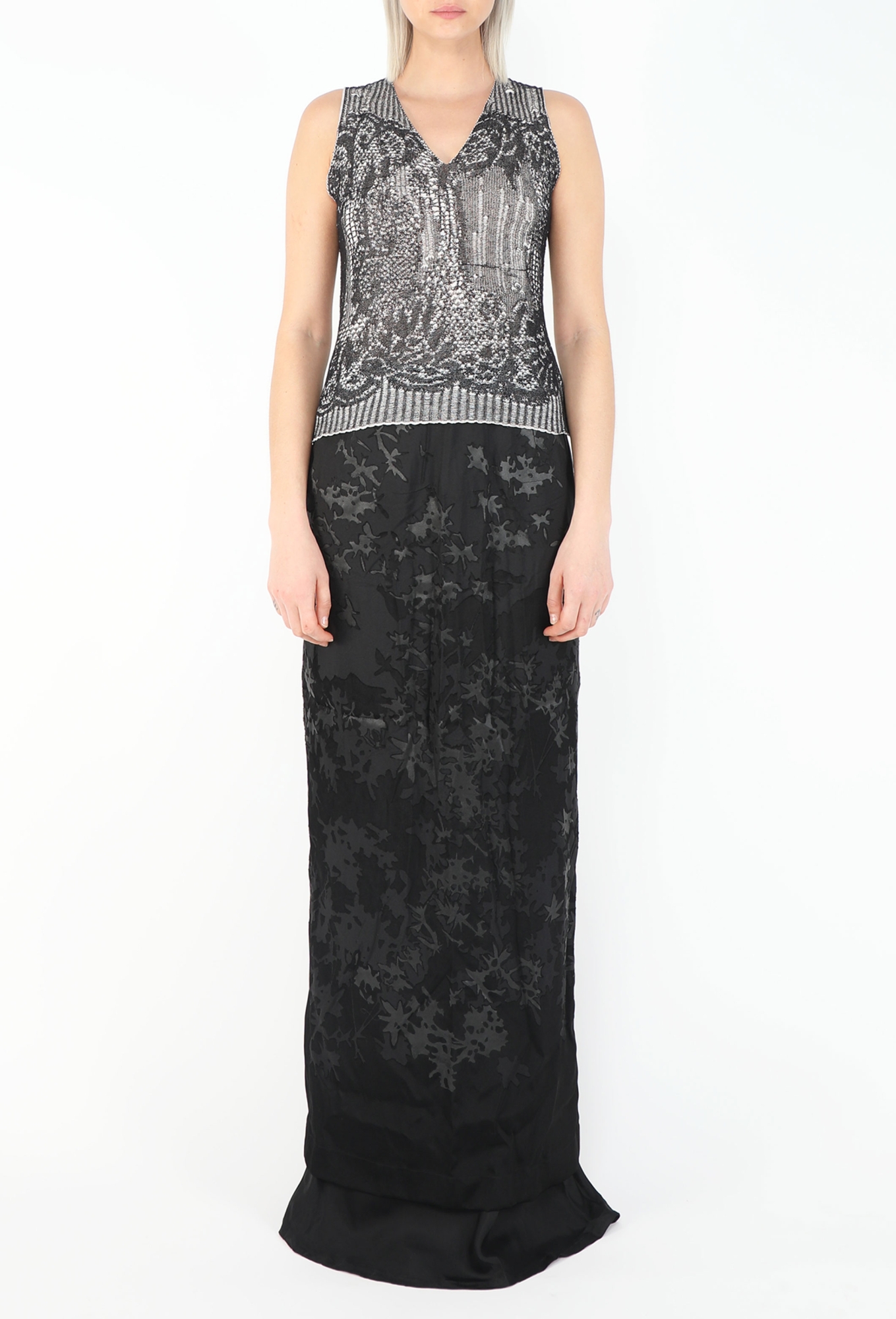 Spring 1999 Distressed Jacquard Ensemble - Dries Van Noten | ReSee