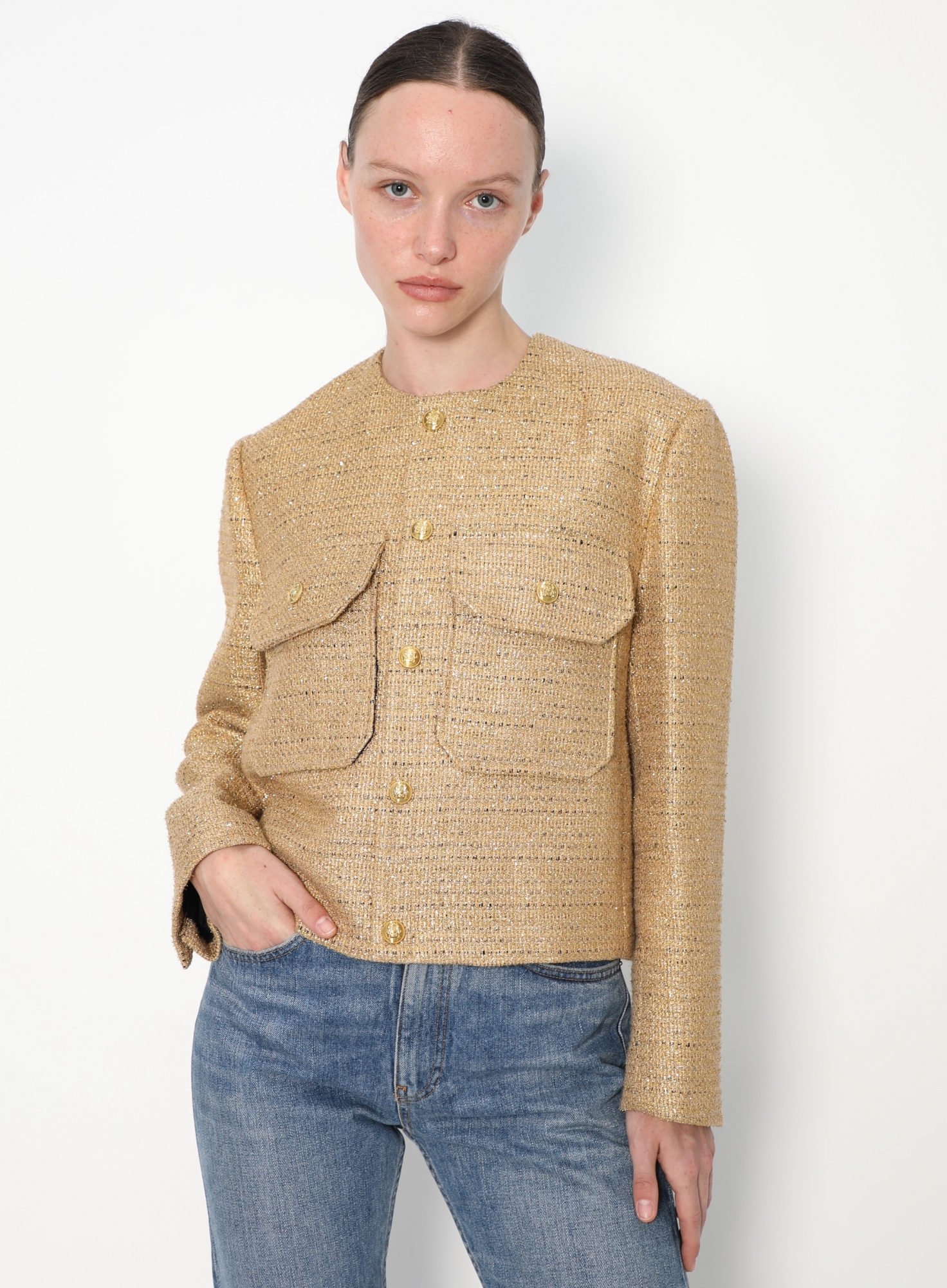 2023 Embossed Lamé Tweed Jacket | Authentic & Vintage | ReSee