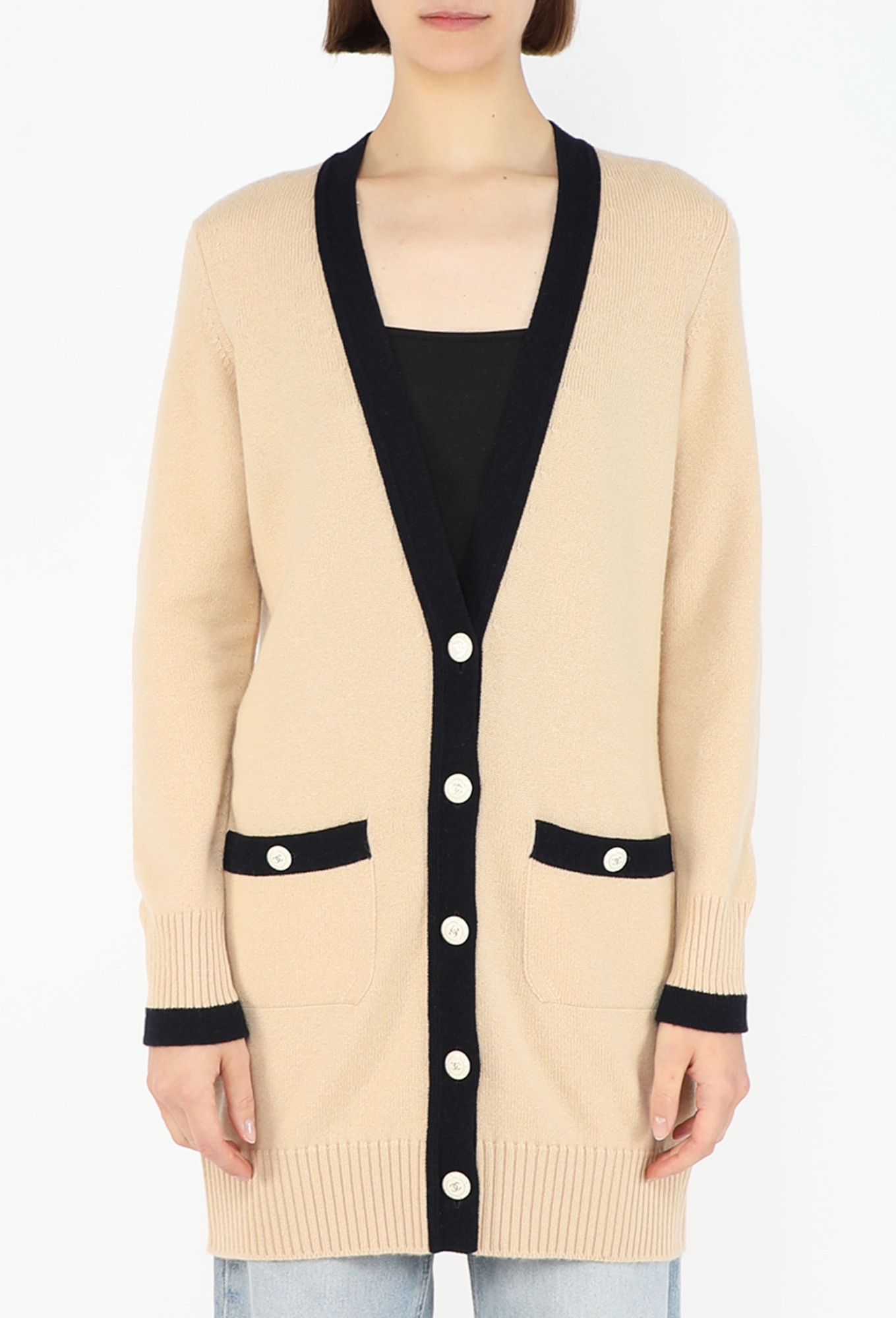 Bicolor Cashmere 'CC' Cardigan - Chanel | ReSee