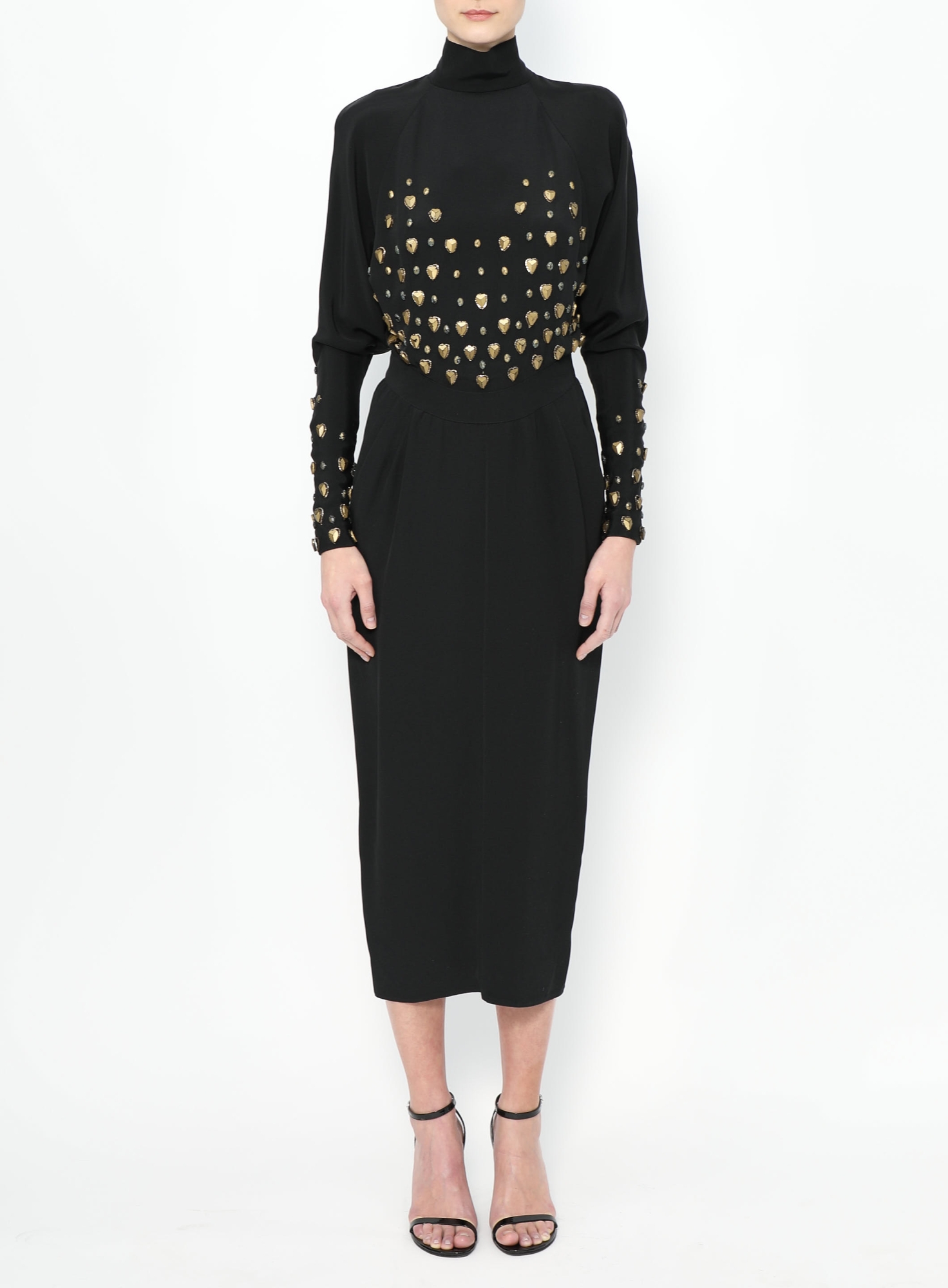 karl lagerfeld black dress with gold buttons Bouclé detail knit dress | Black | Women | KARL LAGERFELD main image 0