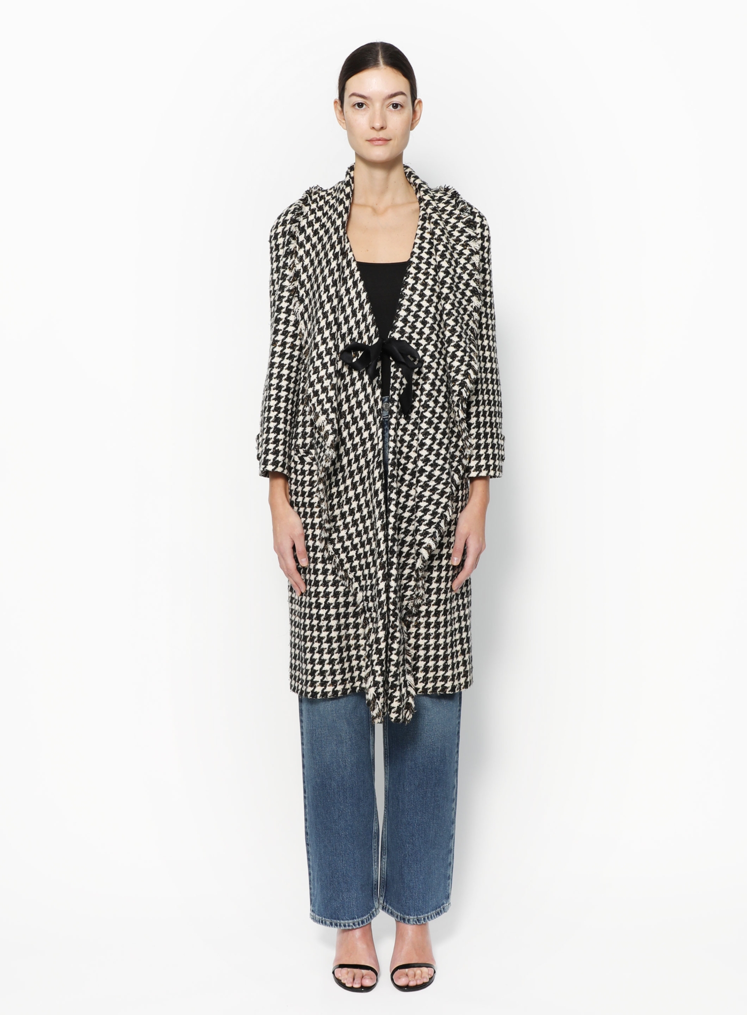 Silk Houndstooth Coat | Authentic & Vintage | ReSee