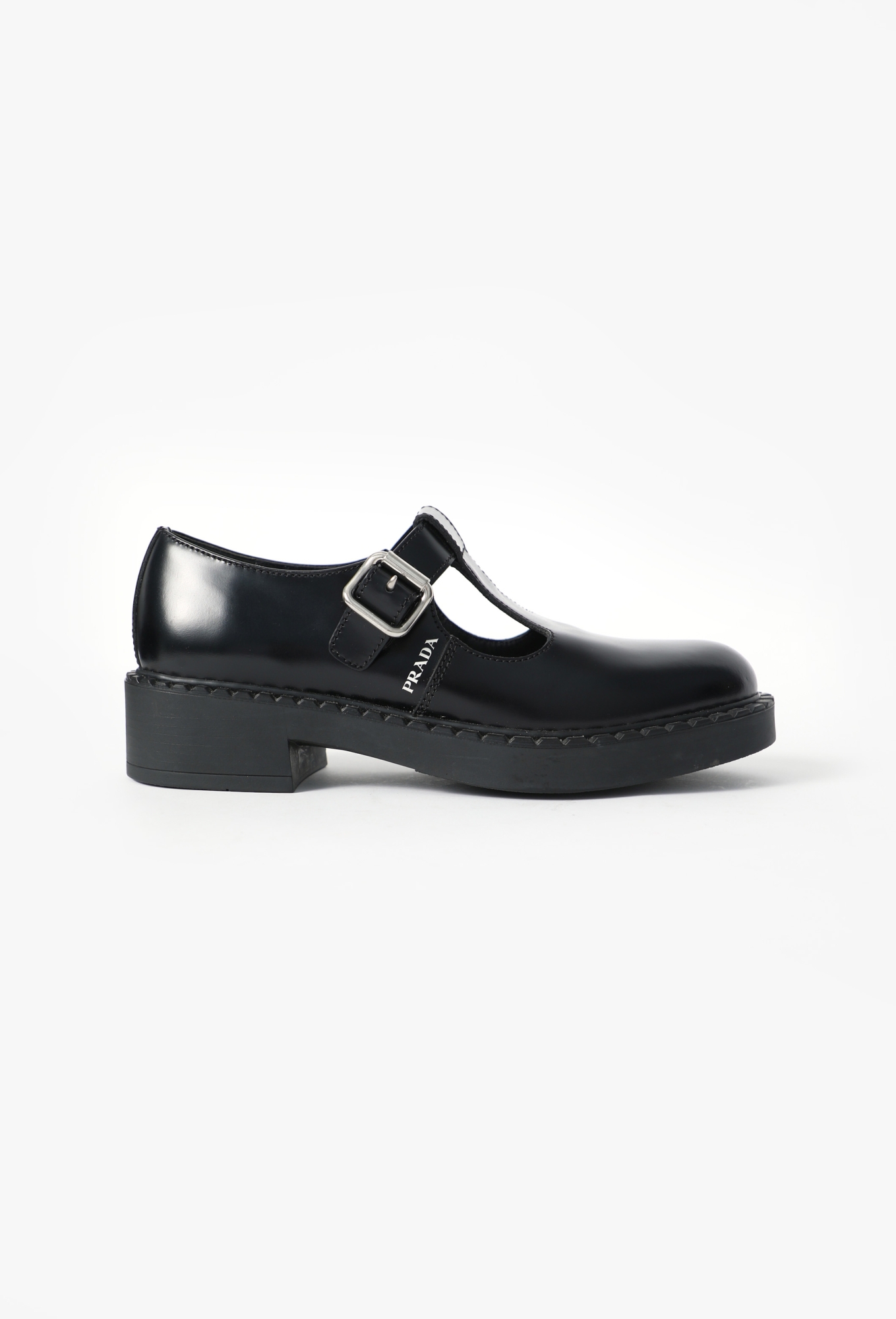 靴 PRADA Mary Jane Square Toe Shoes Black Mary Jane Platform Loafers - Prada | ReSee