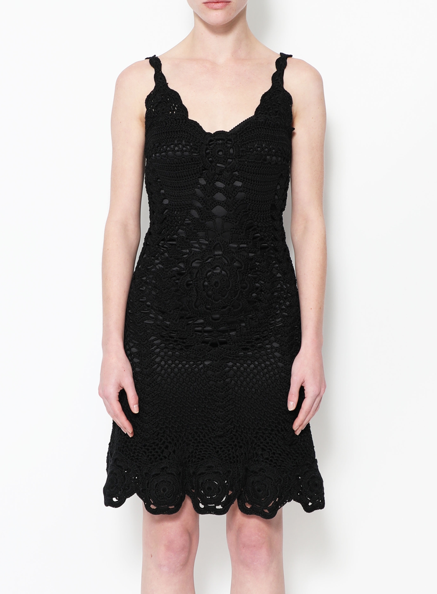 slim fit dress slacks Crochet Contrast Ruffle Sleeve Dress main image 0