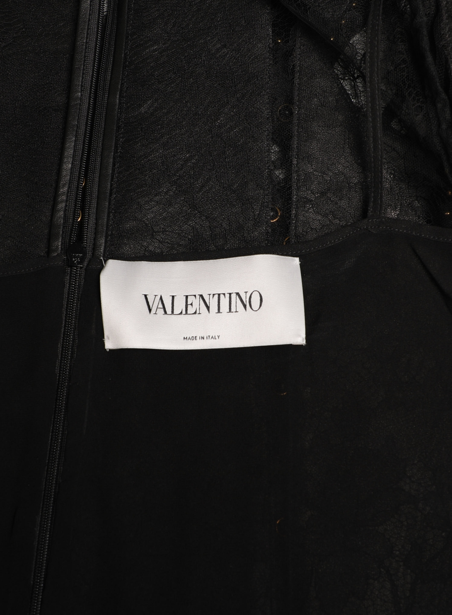 knee length dresses for ladies Valentino Leather Mini Dress with Tulle Hem — Black