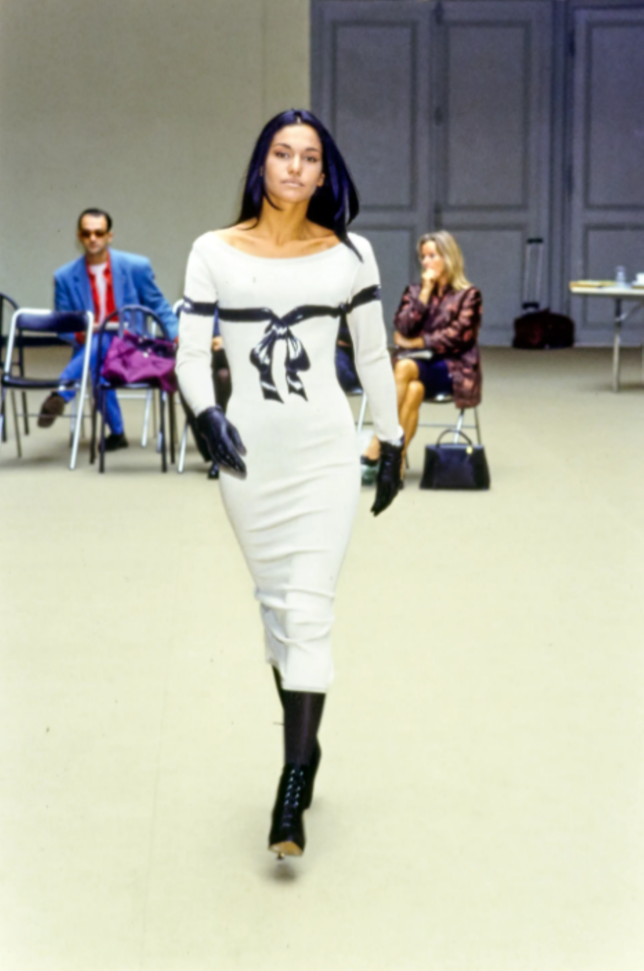 iconic knit dress Striped radial knit dress