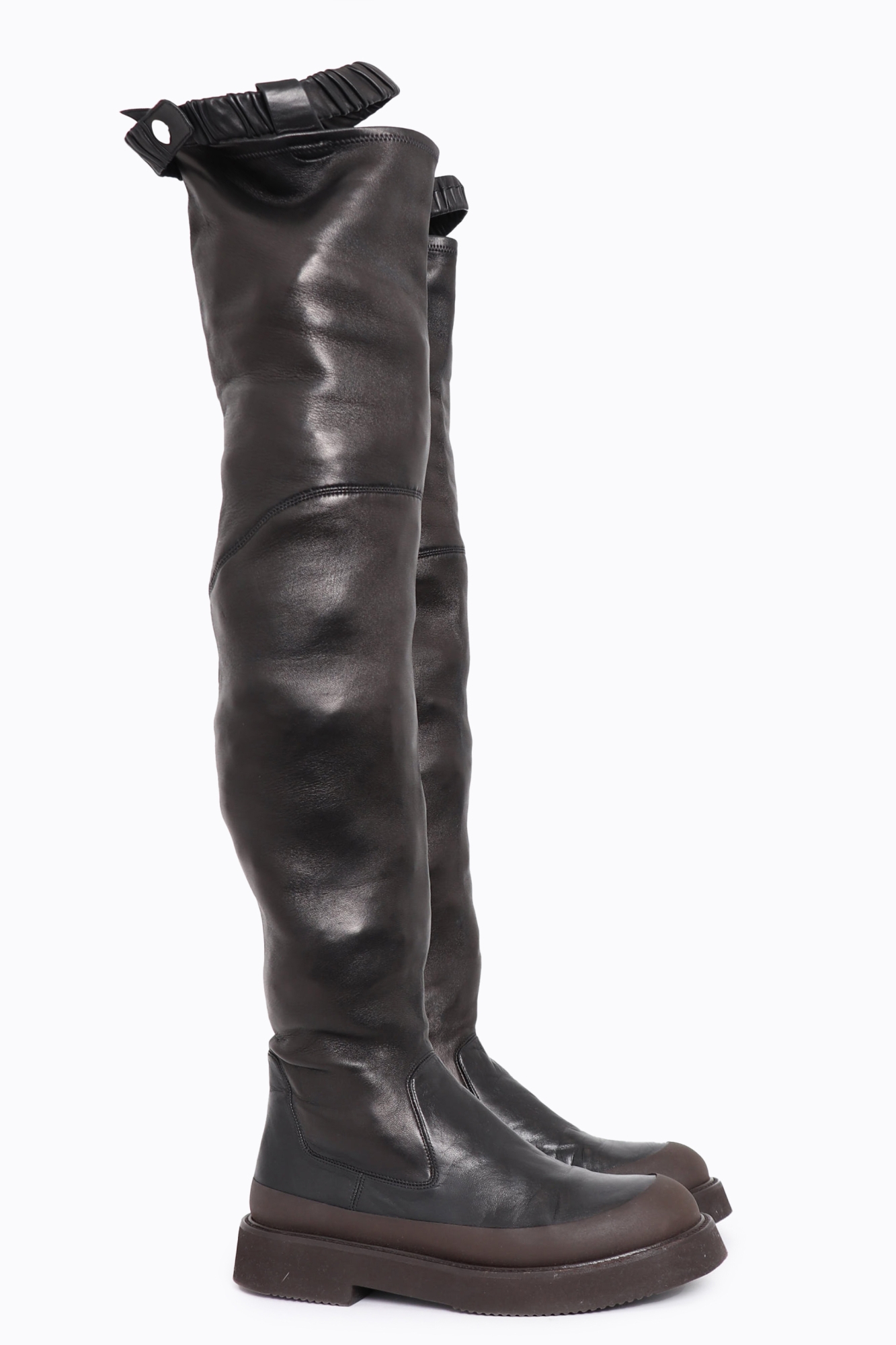Resort 2017 Thigh-High Leather Boots - Céline | Authentic