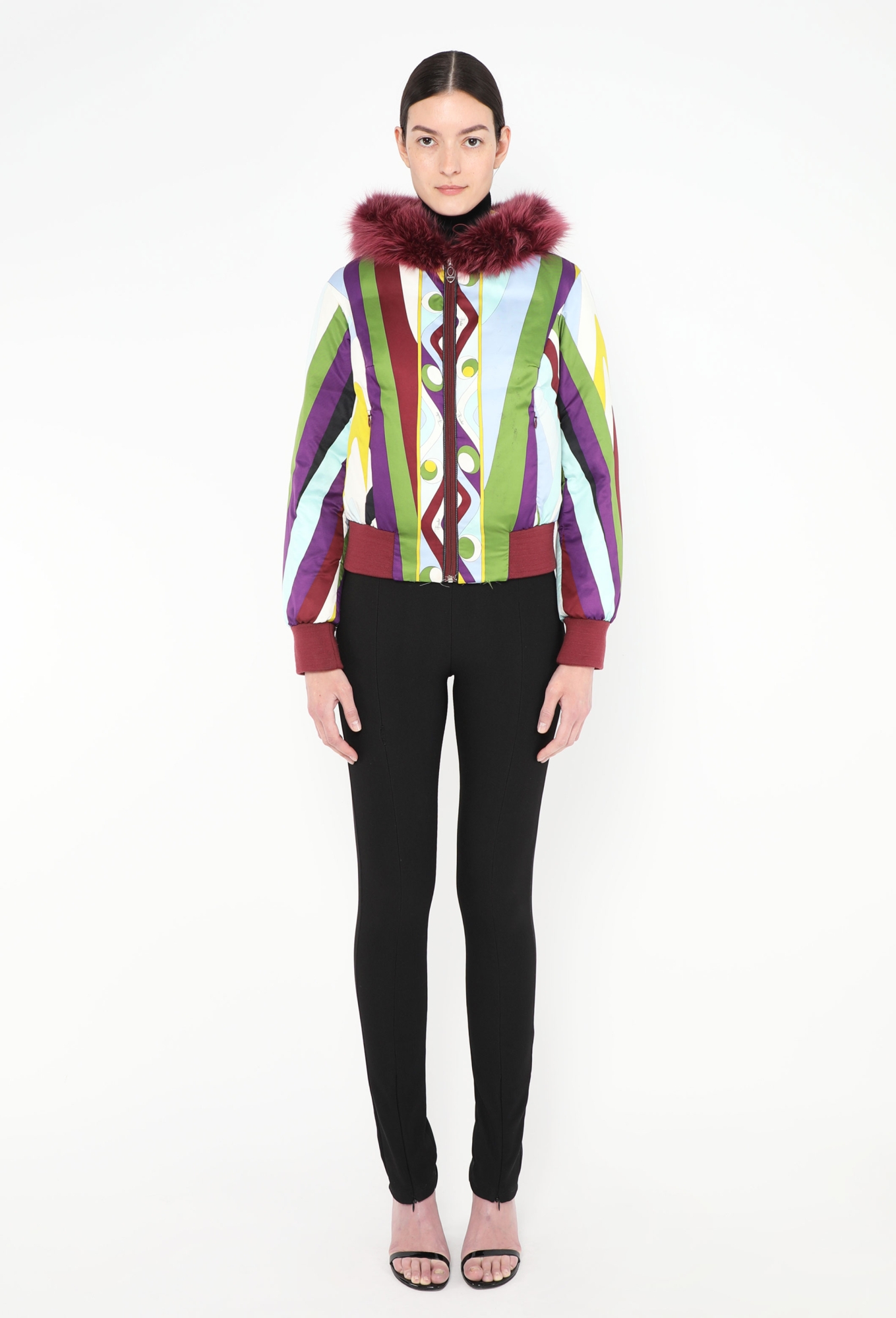 Graphic Rabbit Fur Hood Bomber - Emilio Pucci | ReSee