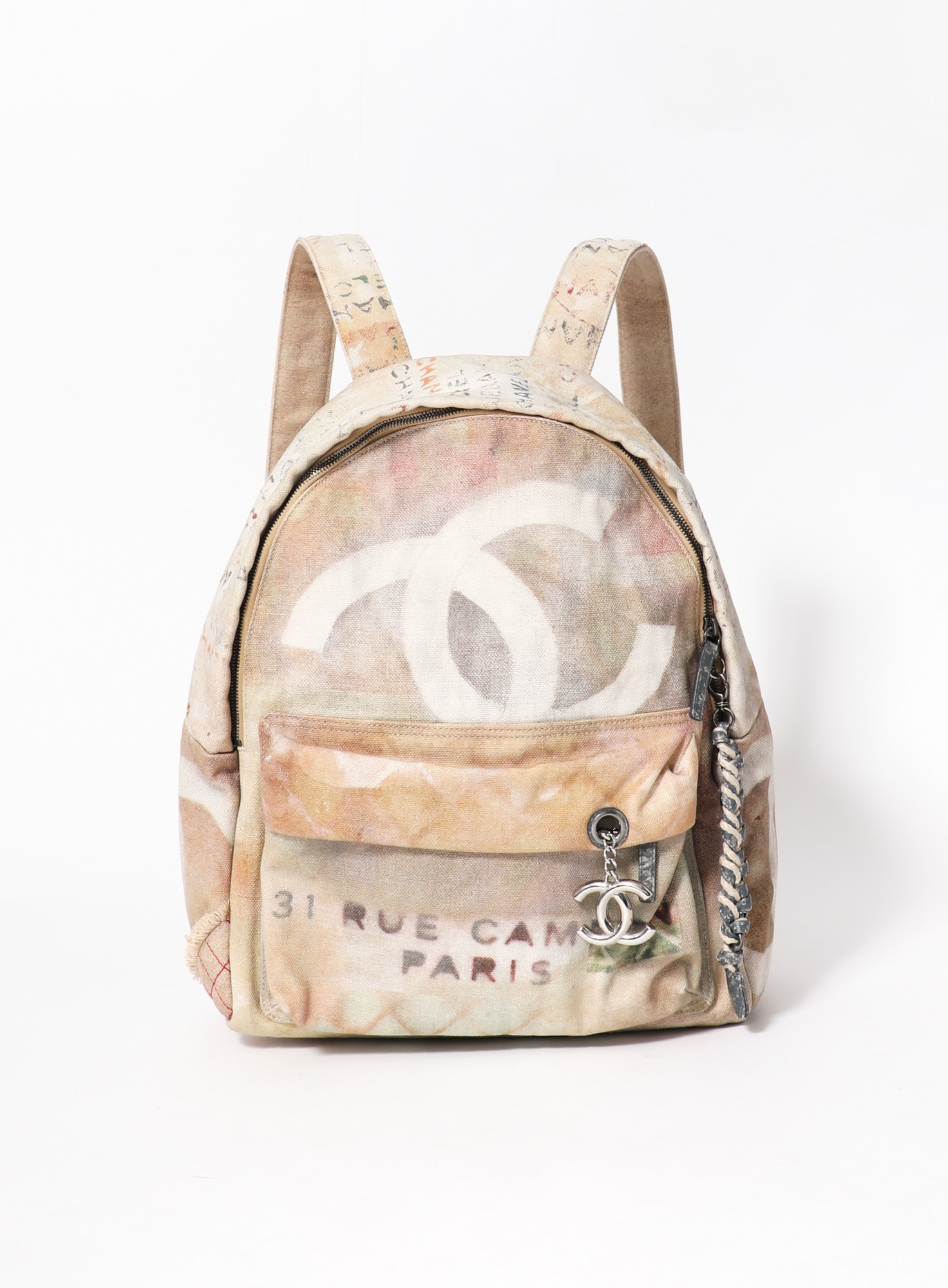 CHANEL Art School Graffiti Backpack A BLACK CANVAS GRAFFITI BACKPACK WITH SILVER HARDWARE  main image 2