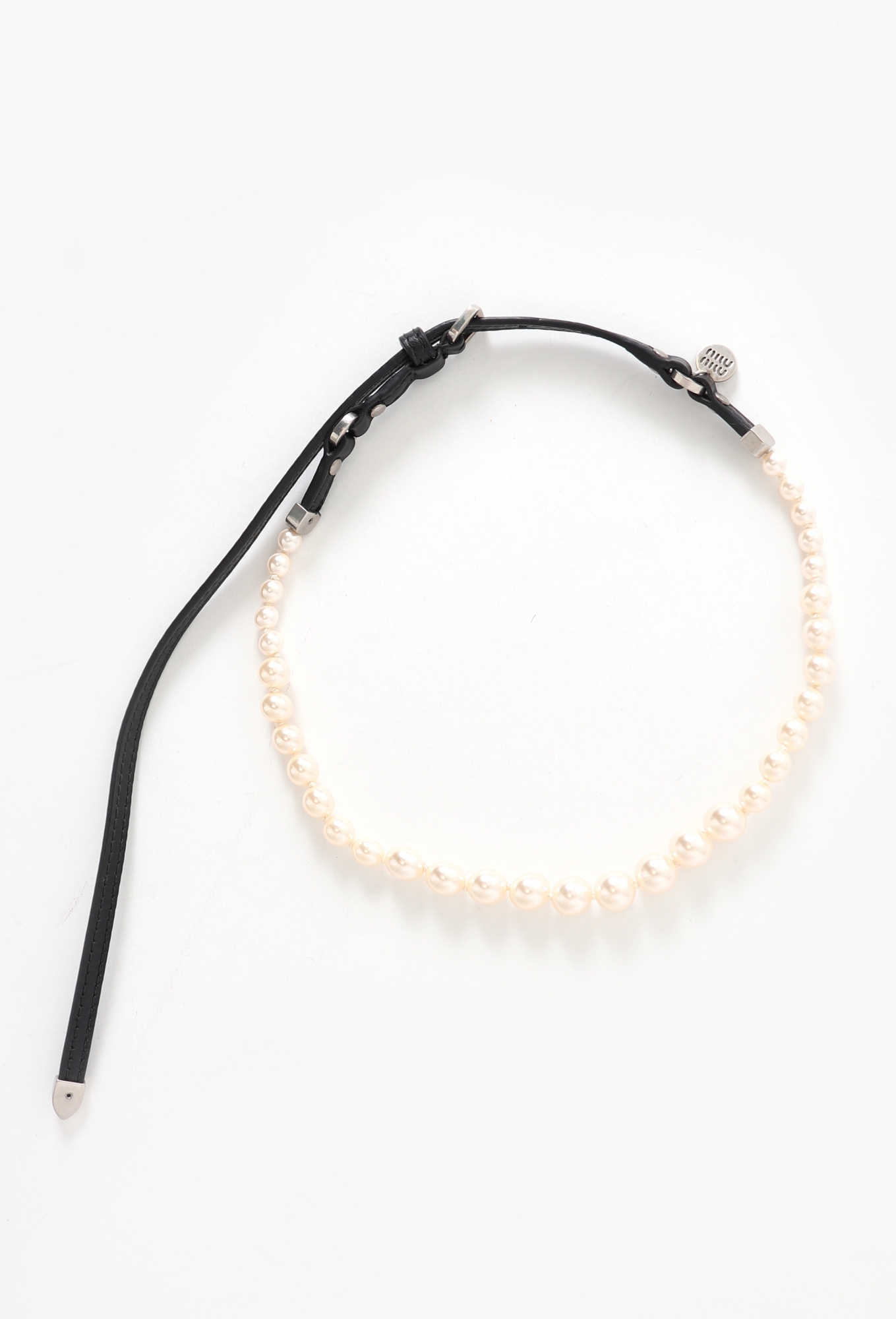 F/W 2024 Leather Pearl Necklace - Miu Miu | Authentic & Vintage