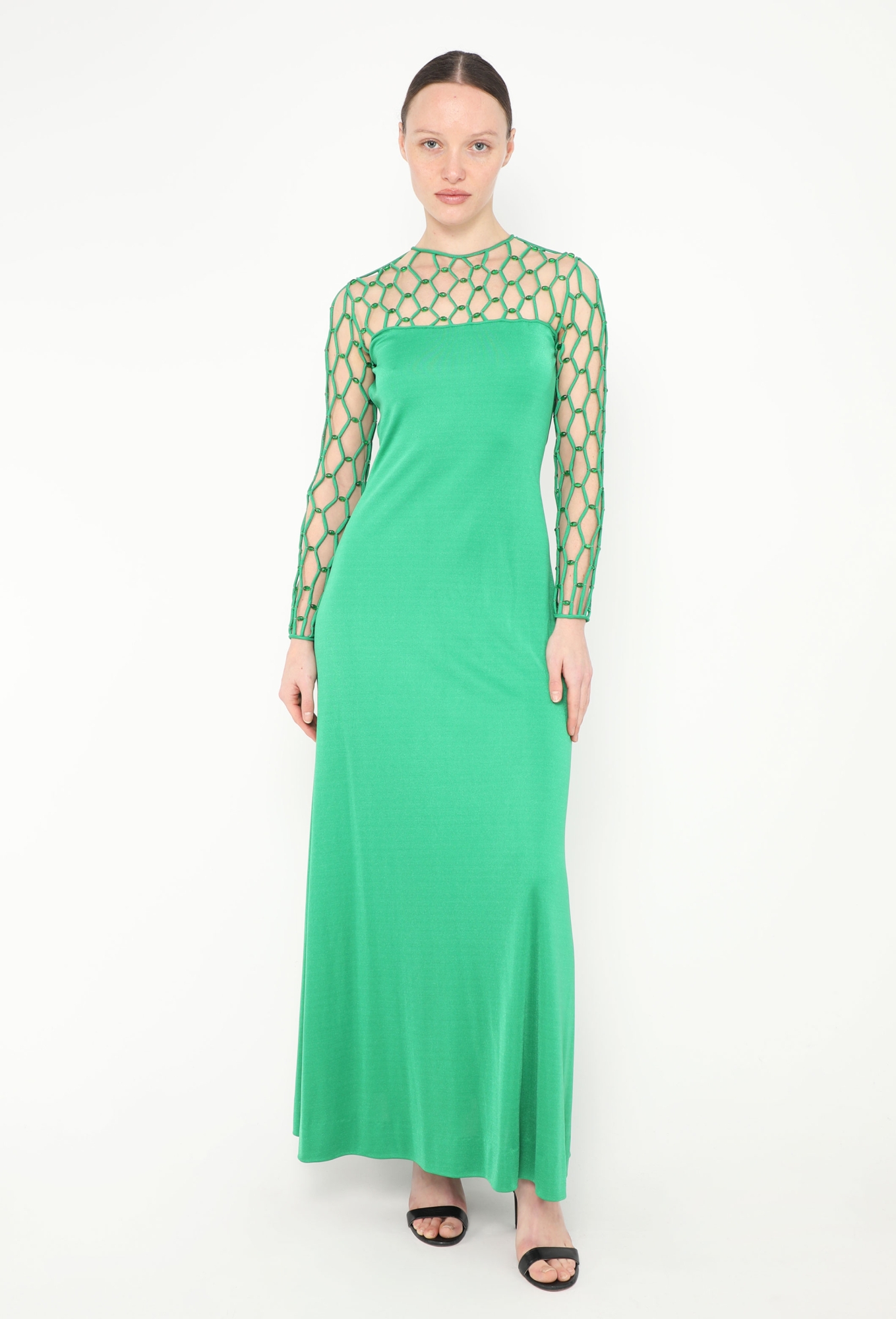 RARE Couture 1971 Beaded Silk Gown | Authentic & Vintage | ReSee
