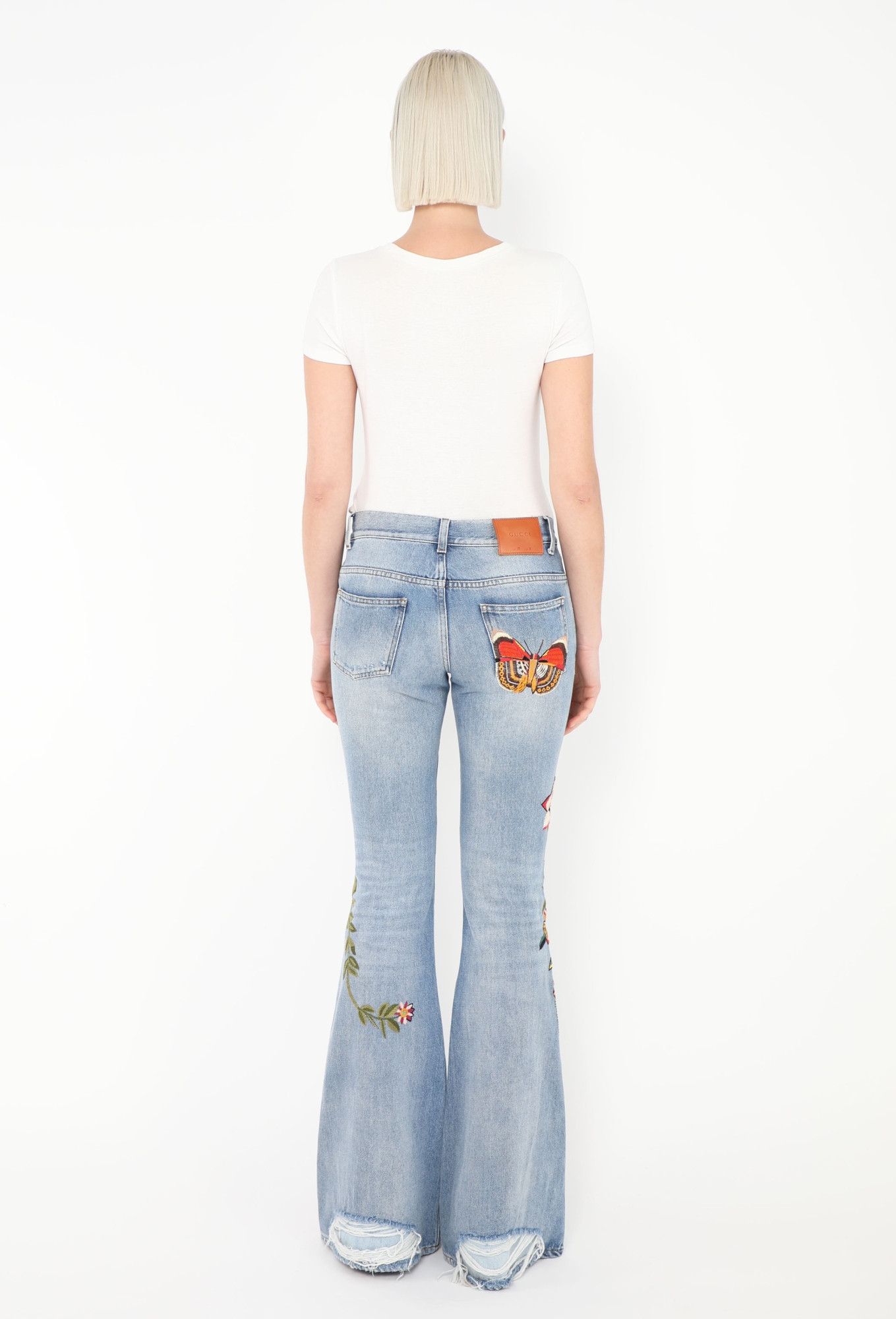 Pre-Fall 2016 Embroidered Flared Jeans - Gucci | ReSee
