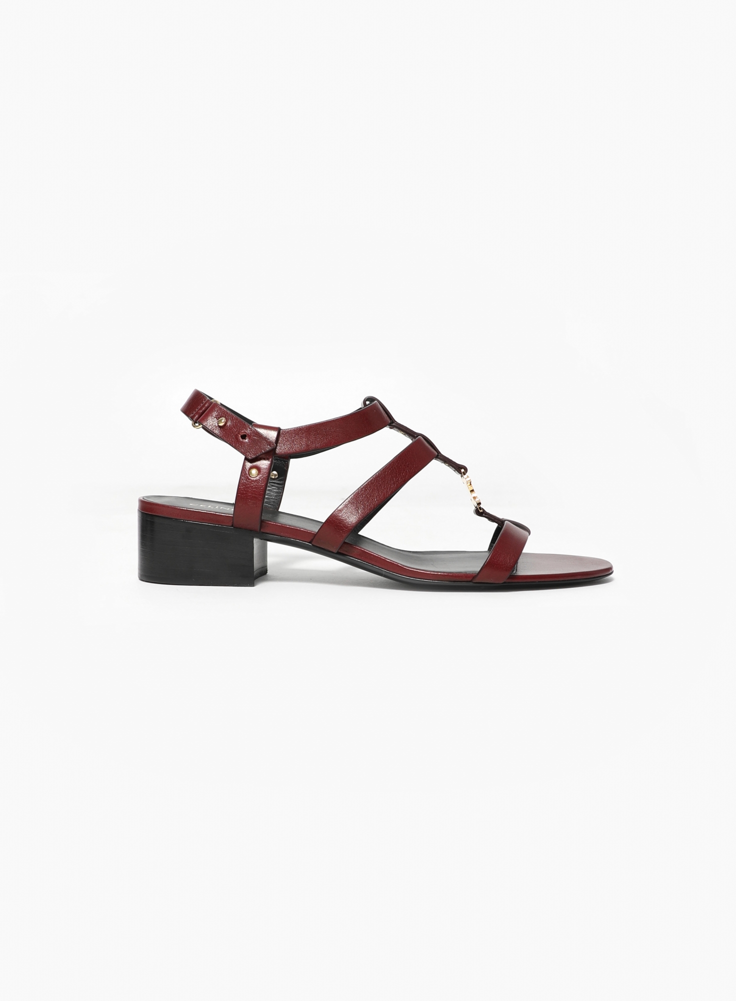 CELINE ワインレッド レザー ミュール 2023 Leather Triomphe Sandals Burgundy red - Céline | ReSee