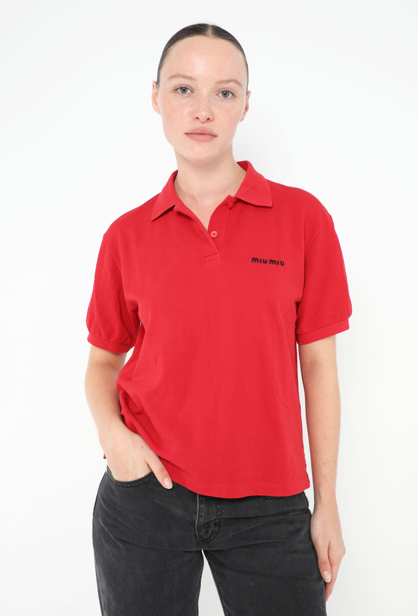 S/S 2024 Piqué Emblem Polo - Miu Miu | ReSee