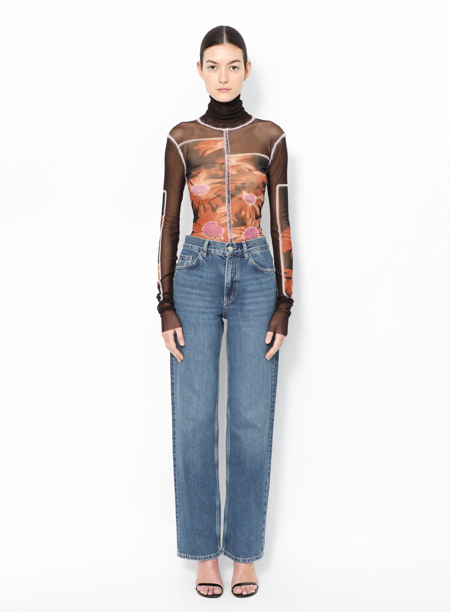 Vintage Floral Mesh Top - Late 1990s - Jean Paul Gaultier | ReSee